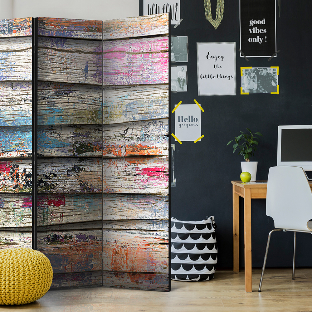 Rumsavdelare Skärmvägg Arkiio Colourful Wood 135x172 cm