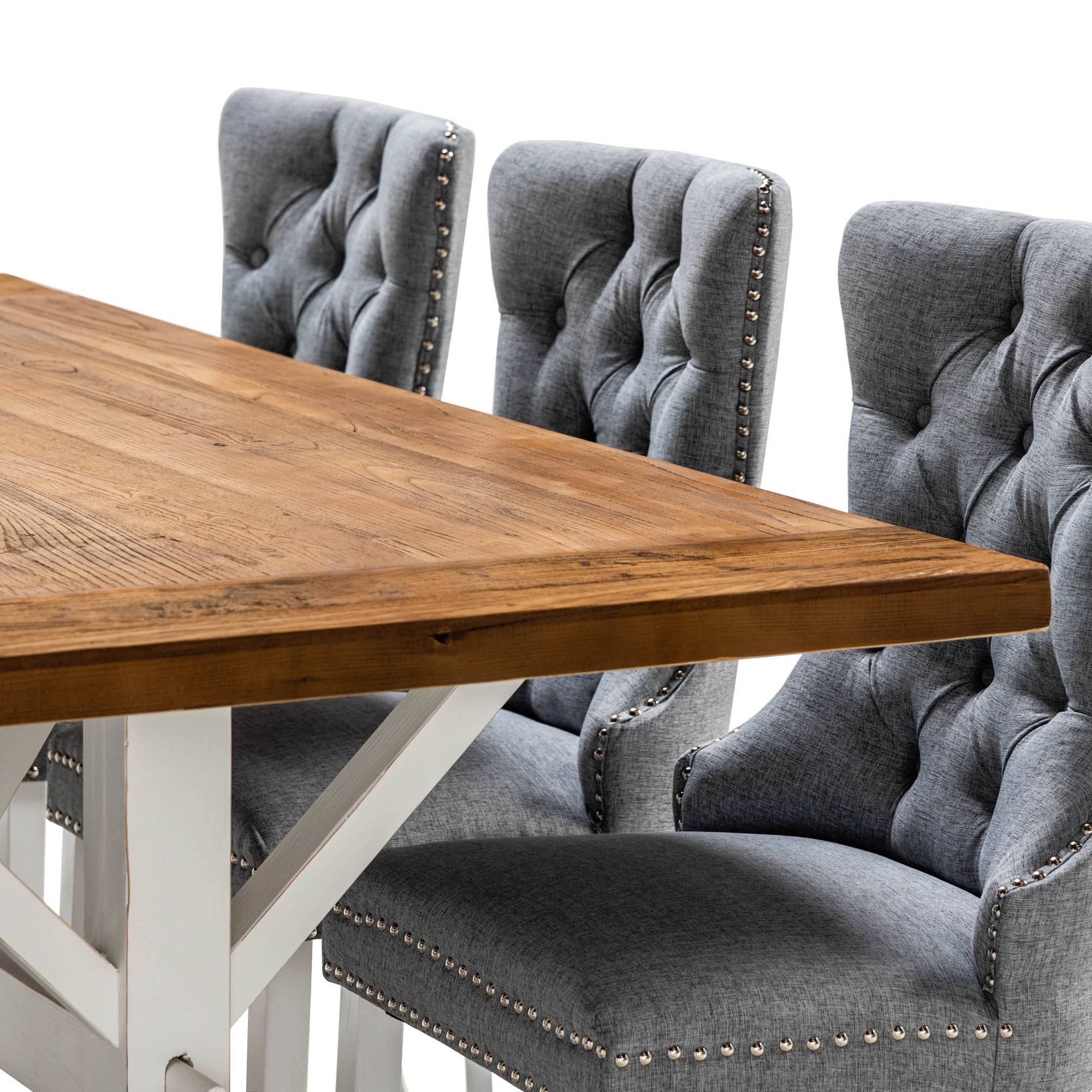 Matgrupp Bloomington Lyon Rektangulärt Matbord 200-290 cm Förlängningsbartt med 6 Bergviken Matstol