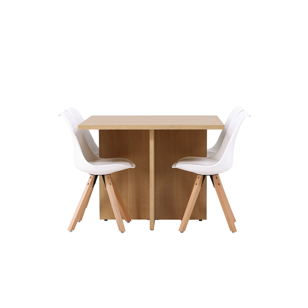 Matgrupp Venture Home Leo med 4 Zeno Stolar Natur/Vit