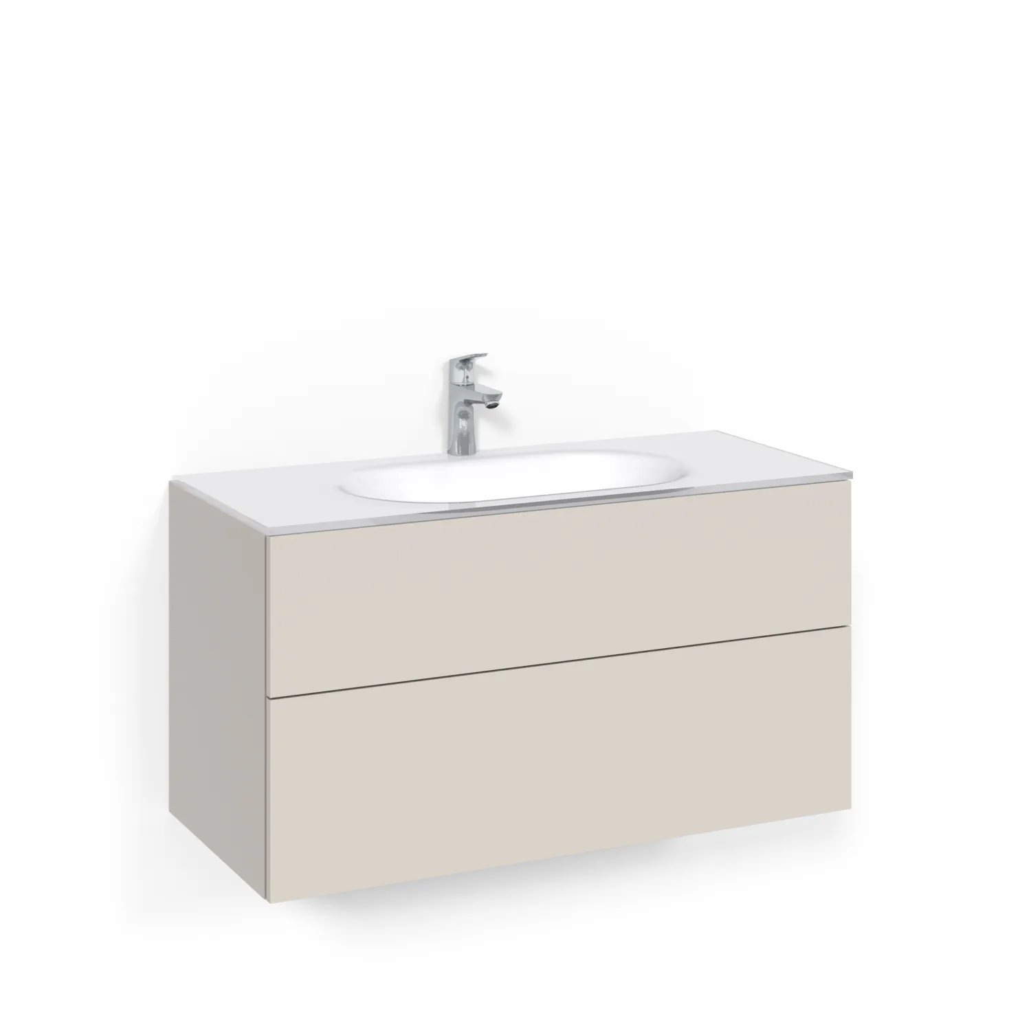 Tvättställsskåp Macro Design Crown Plain Med Glastvättställ