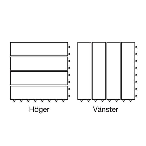 Trall Strand Stainless Teak Deltaplattan 30x30 Typ A Vänster