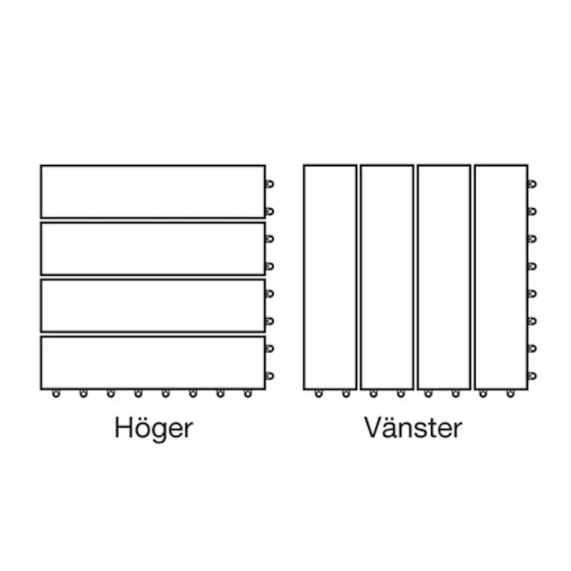 Trall Strand Stainless Teak Deltaplattan 30x30 Typ A Höger