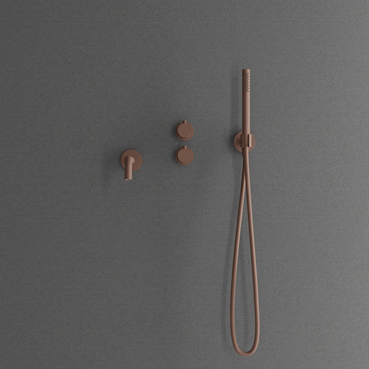 Takduschset Scandtap Steel Harmonized 3X för Inbyggnad Rust Rust/Brun