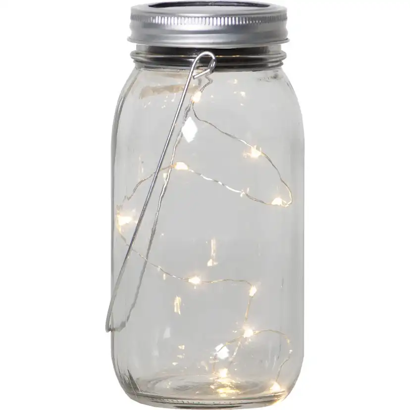Solcellslykta Star Trading Jamjar Glasburk med Inbyggd Sensor