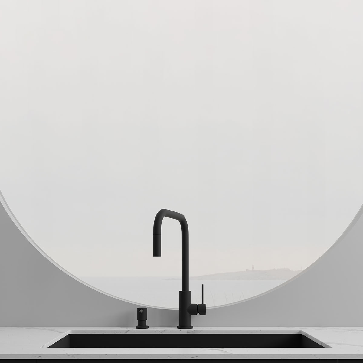Köksblandare Scandtap Steel Accent Square med Utdragbar Pip