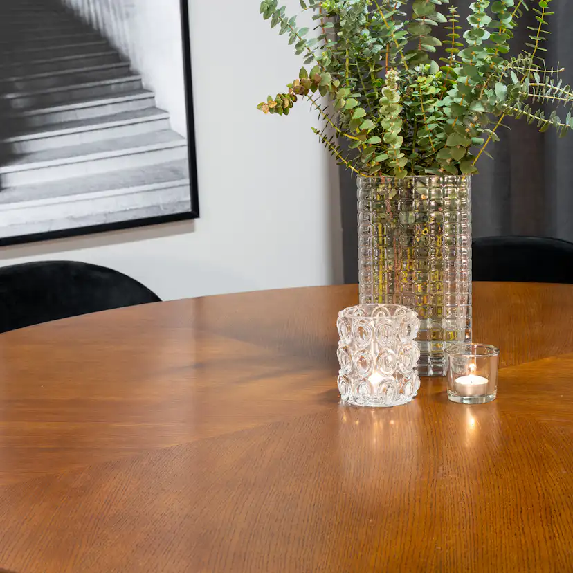 Copenhagen - Dining Table round - Brown / Black+Velvet Matst Brun/Svart