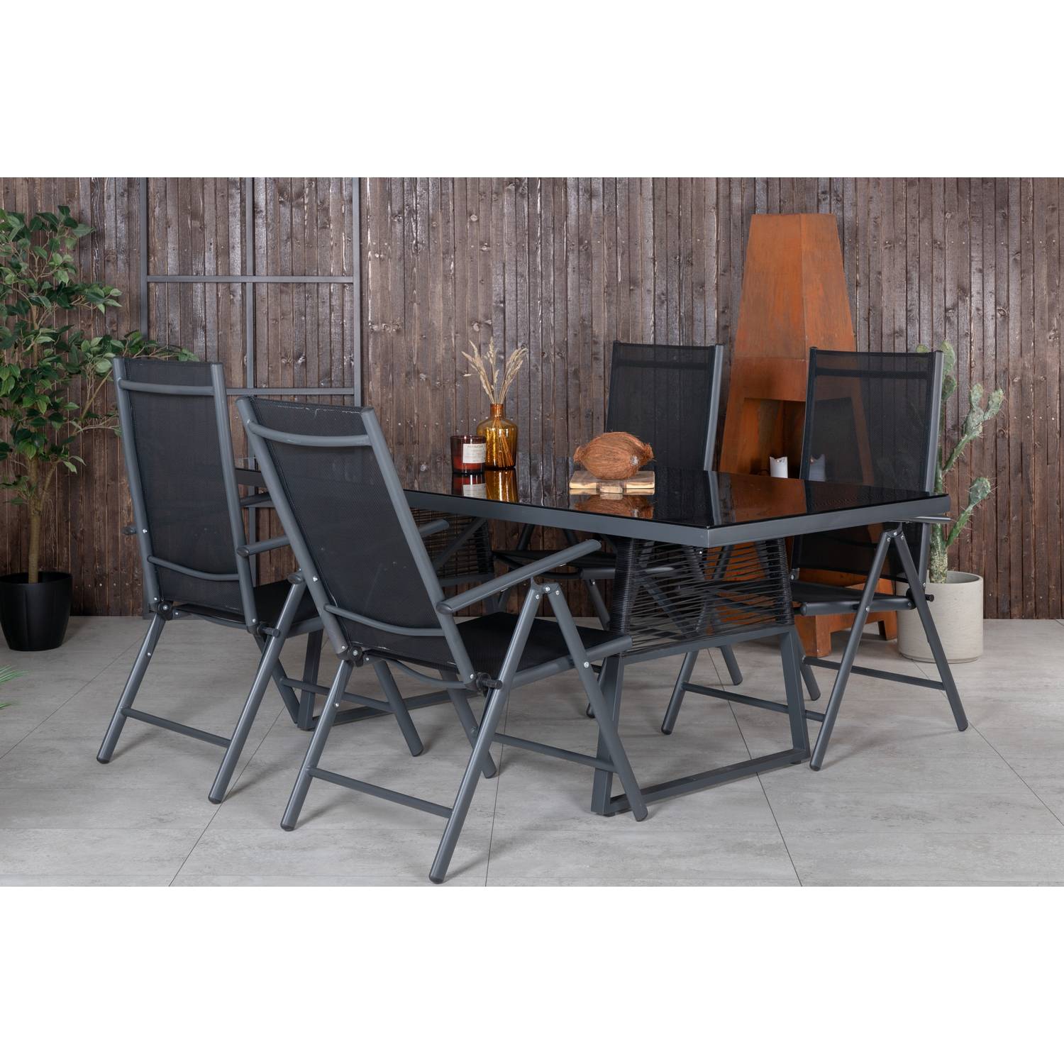 Matgrupp Venture Home Dallas Matgrupp Utomhus 193cm med 4 Break Positionsstolar