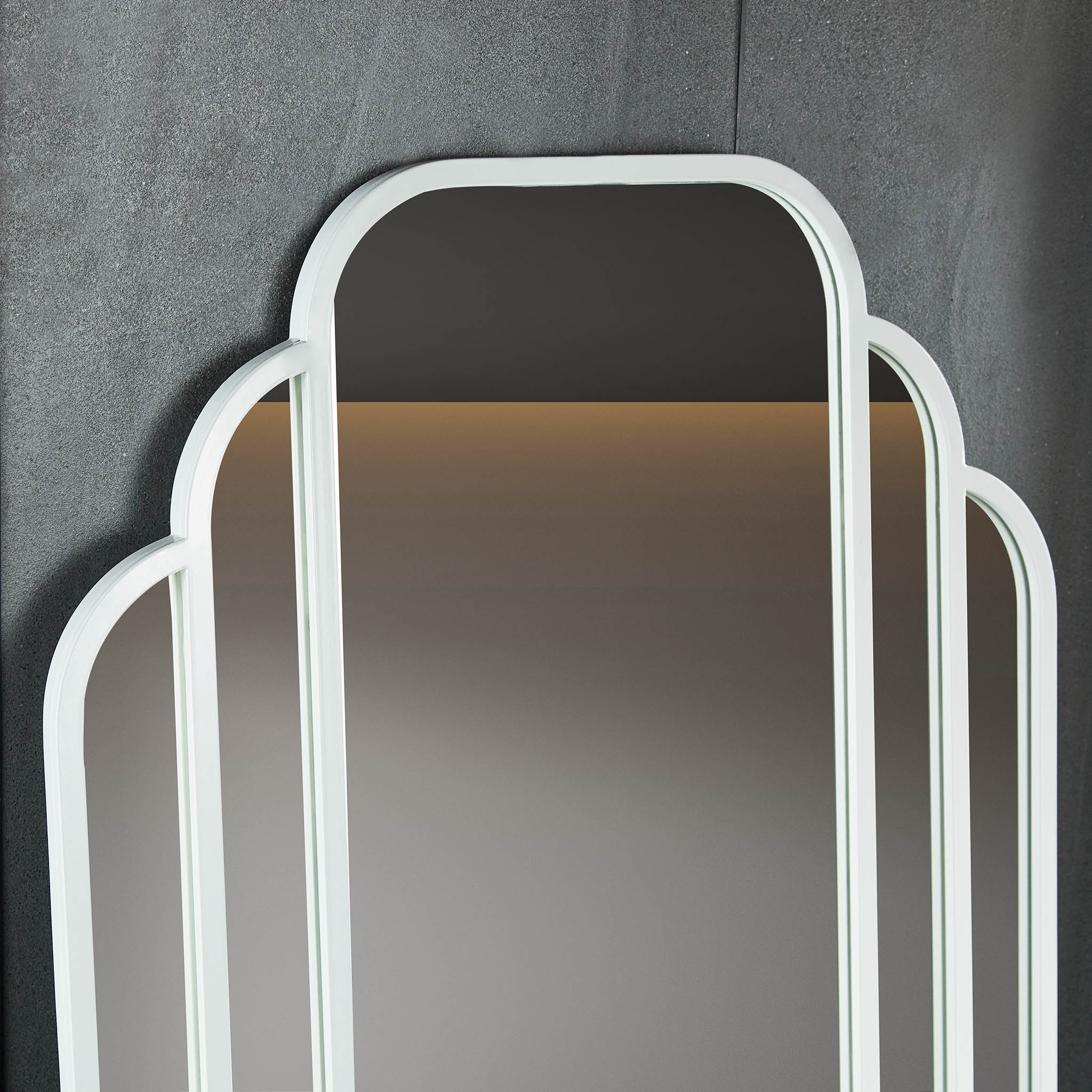 Hallspegel rund+sidodesign 900x1800mm - vit Vit