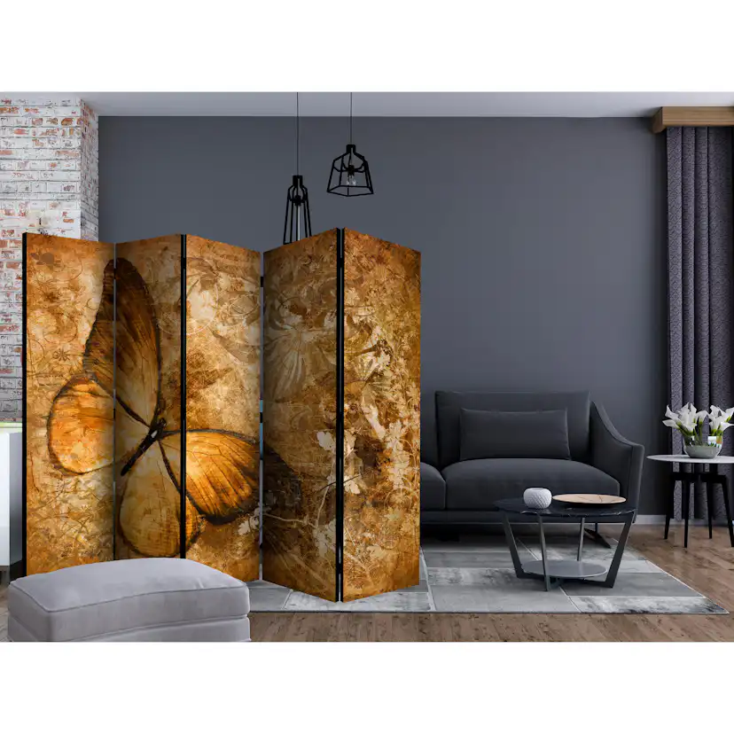 Rumsavdelare Skärmvägg Arkiio Butterfly Sepia II 225x172 cm
