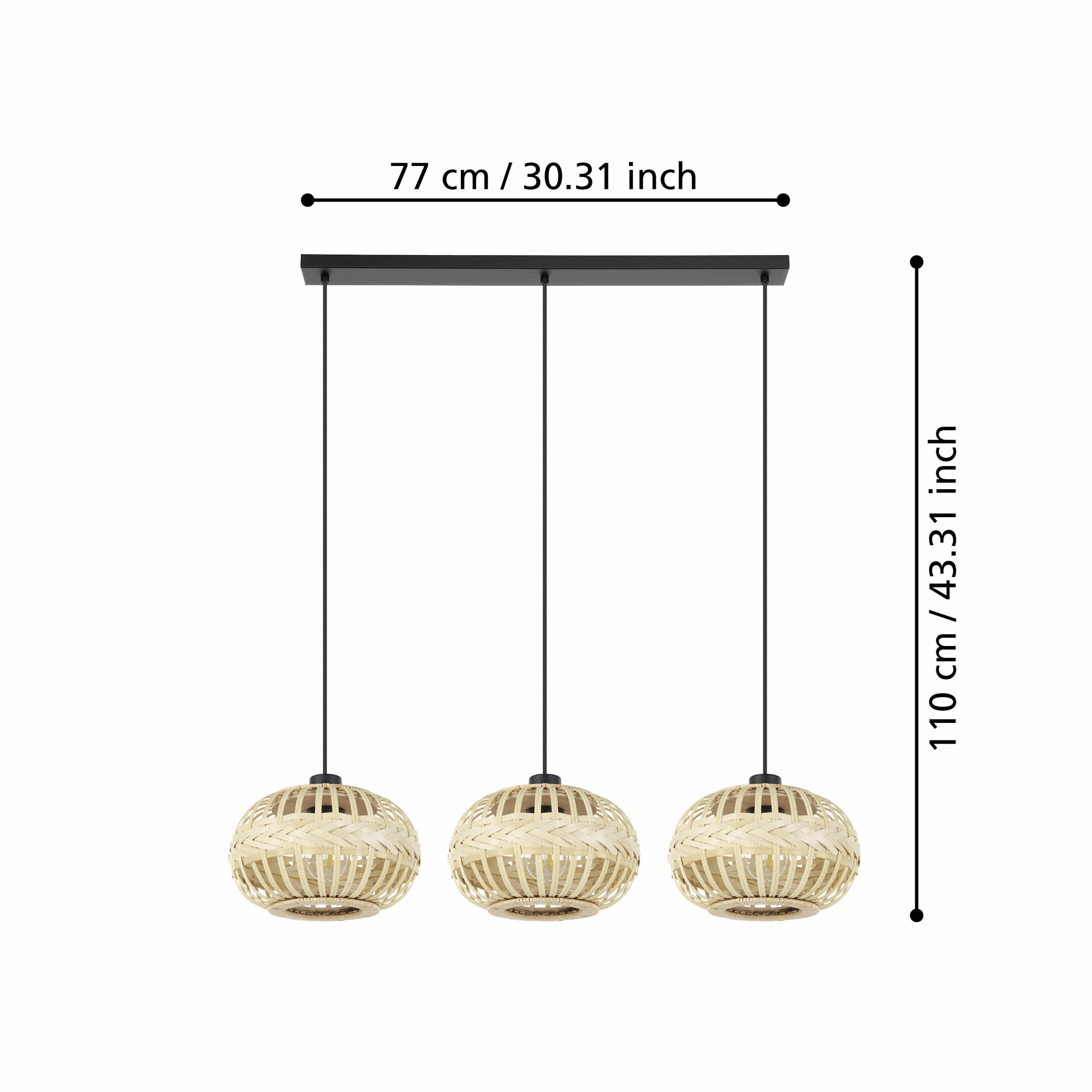 Taklampa Eglo Amsfield med 3 Lampor