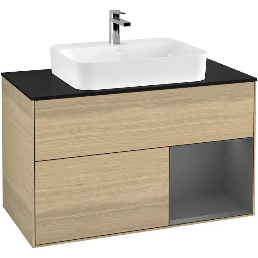 Tvättställsskåp Villeroy & Boch Finion med 2 Lådor Hylla och Bänkskiva för Ytmonterat Tvättställ