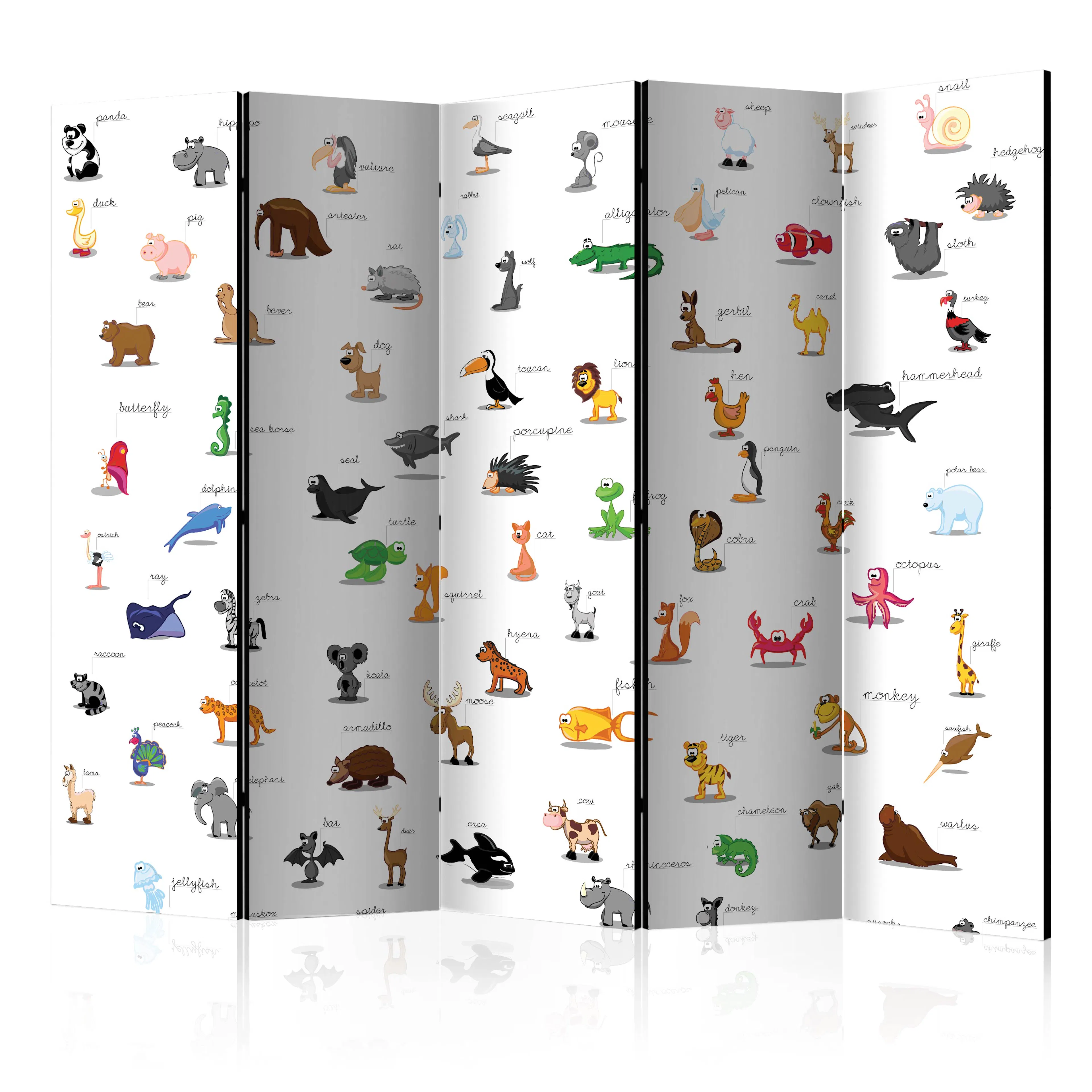 Rumsavdelare Skärmvägg Arkiio Animals for Children II 225x172 cm