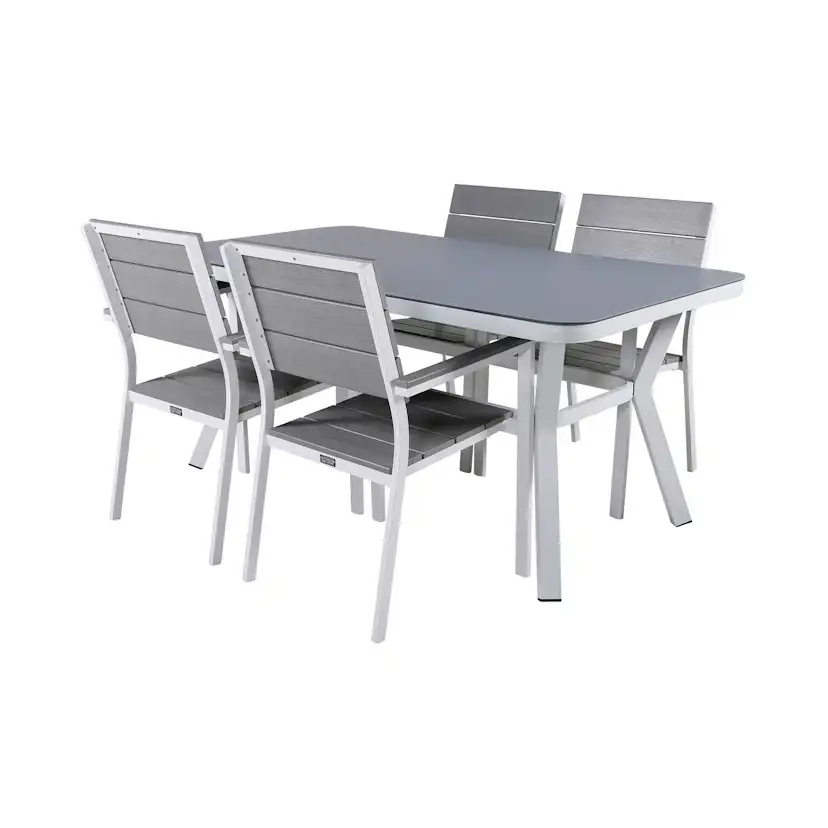 Matgrupp Venture Home Virya Matgrupp Utomhus 160cm med 4 Levels Stapelbara Matstolar
