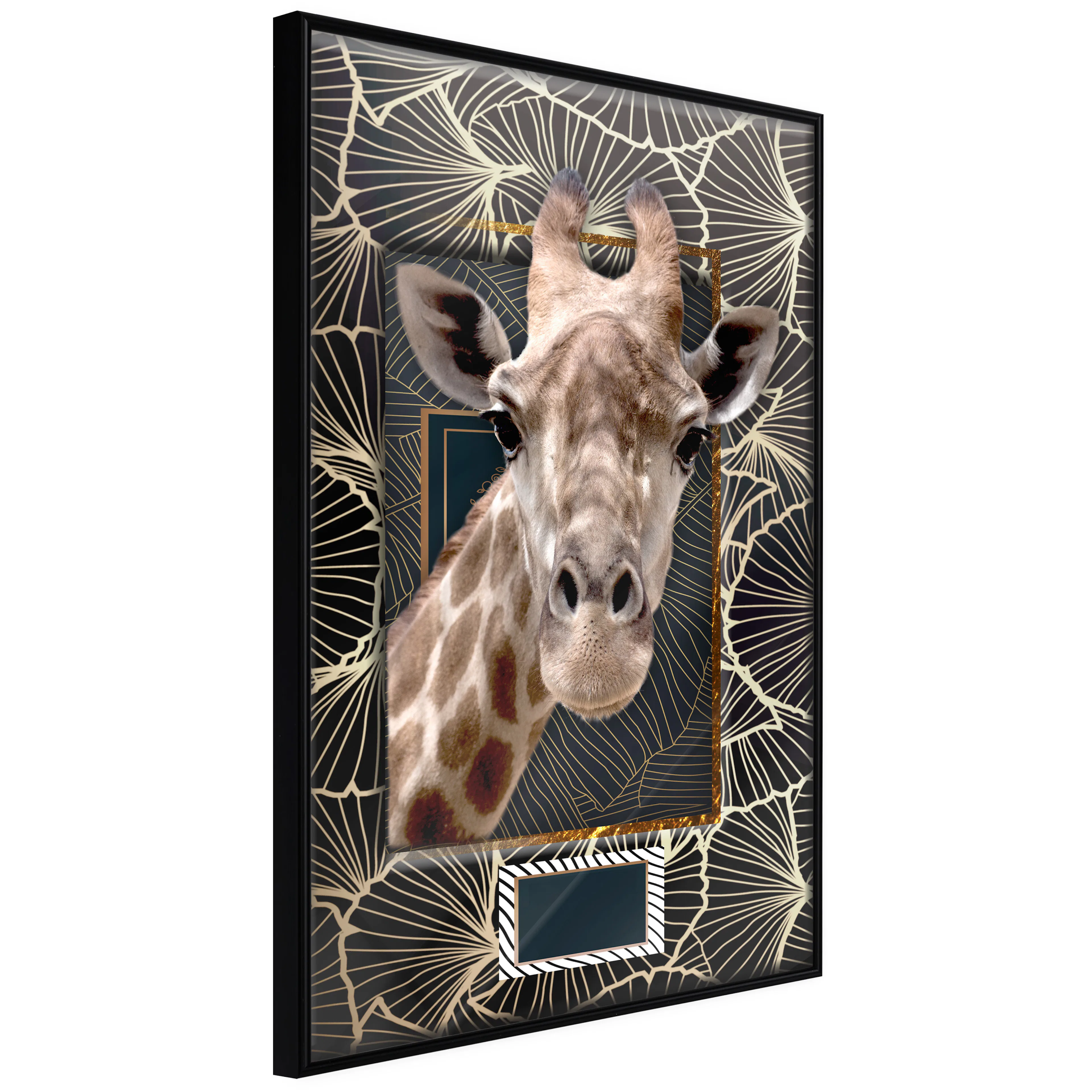 Affisch - Giraffe [Poster] 40x60 Svart ram, 40x60 cm