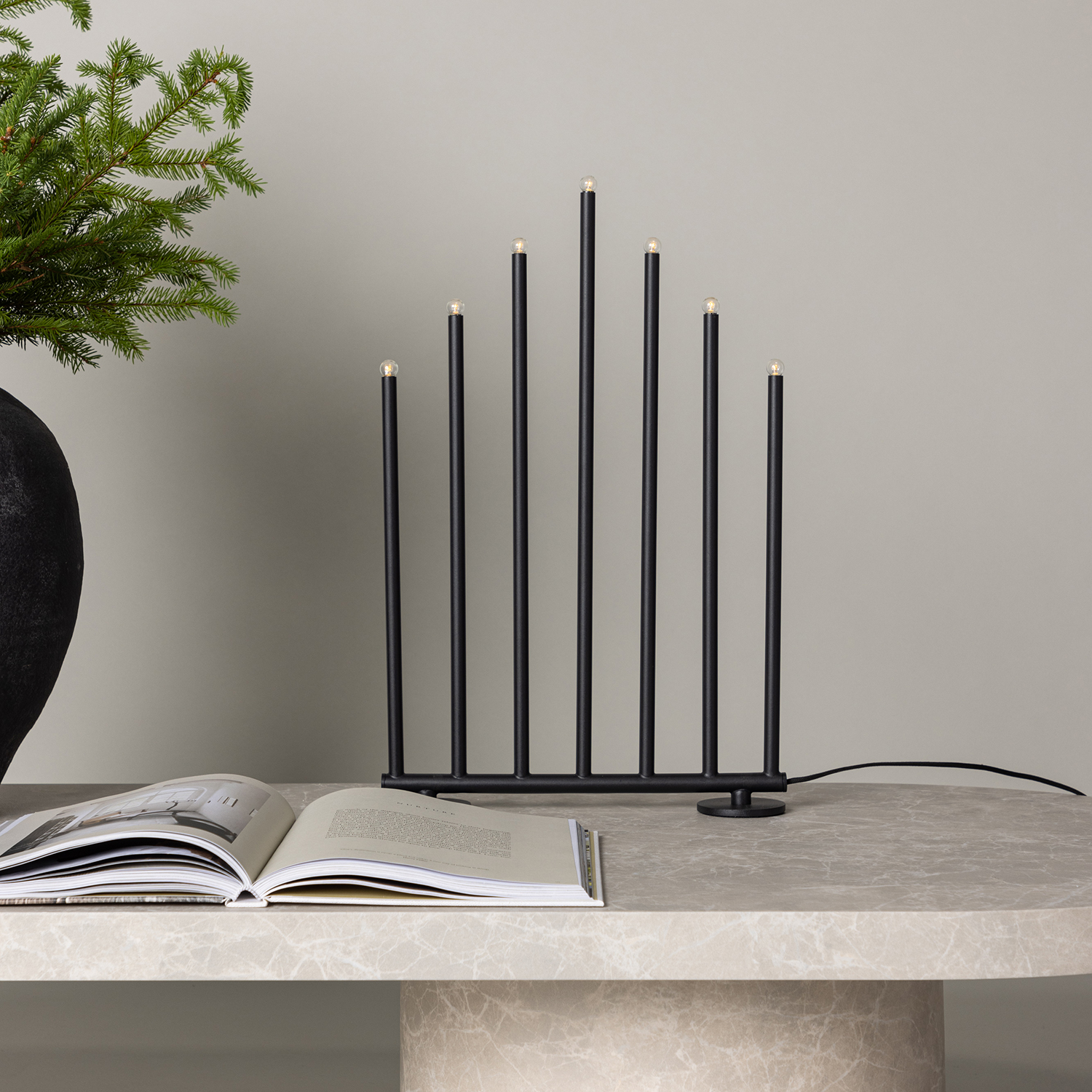 Björnfjället Candlestick 50cm  - Matt Black Dimmer / Svart, 50 cm