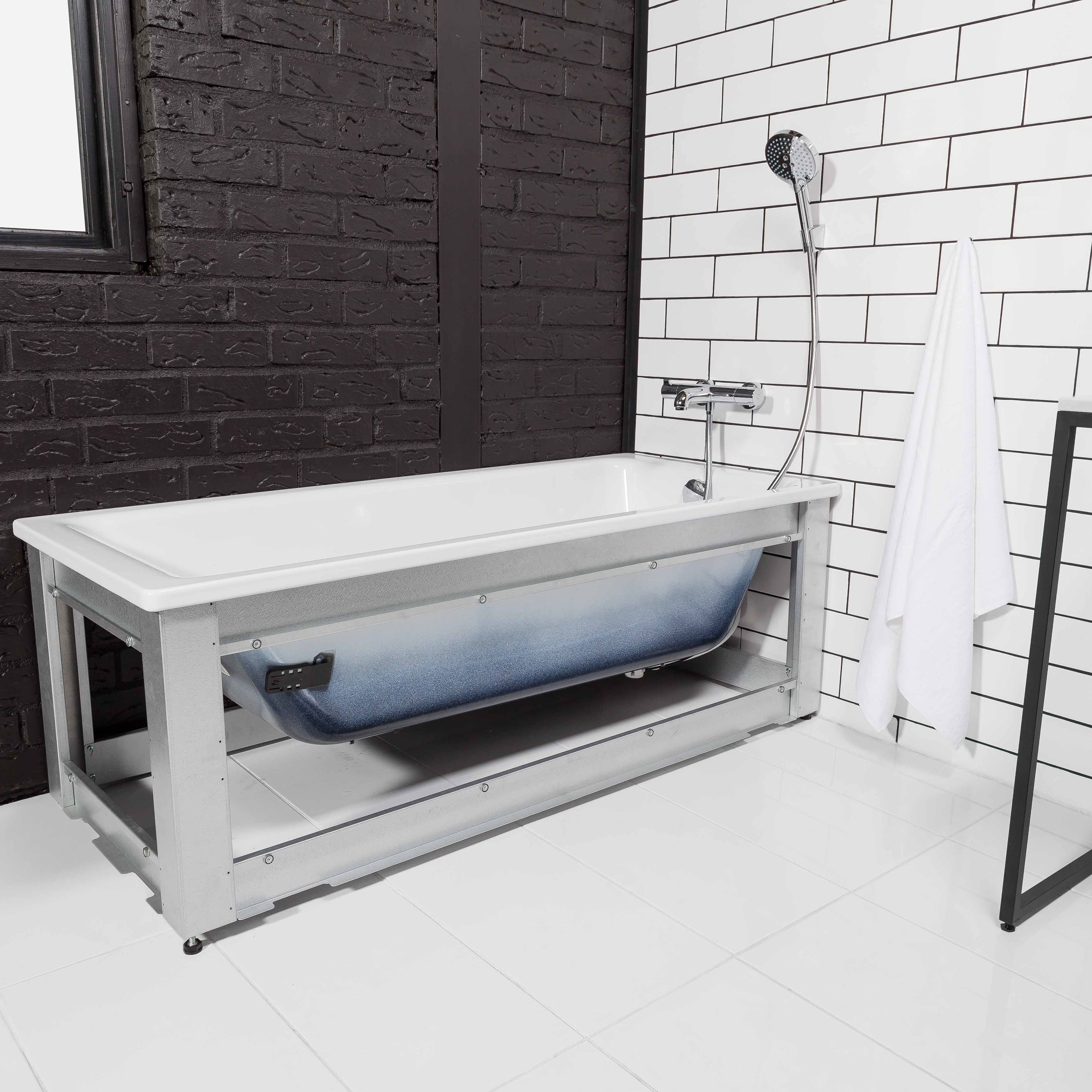 Badkar Cayono Duo med Charcoal Soapstone front 1700 mm, Charcoal Soapstone