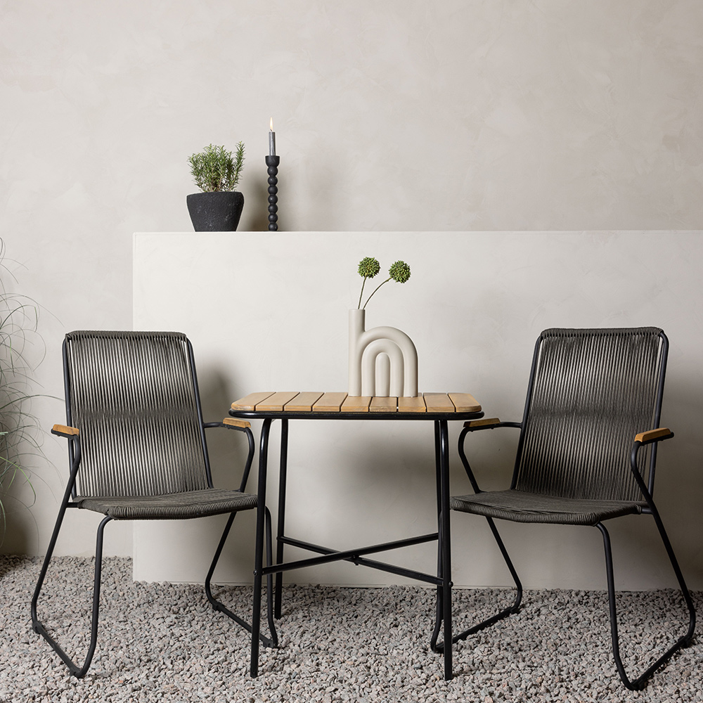 Cafégrupp Venture Home Holmbeck Bord med 2 Bois Trädgårdsstolar Utomhus