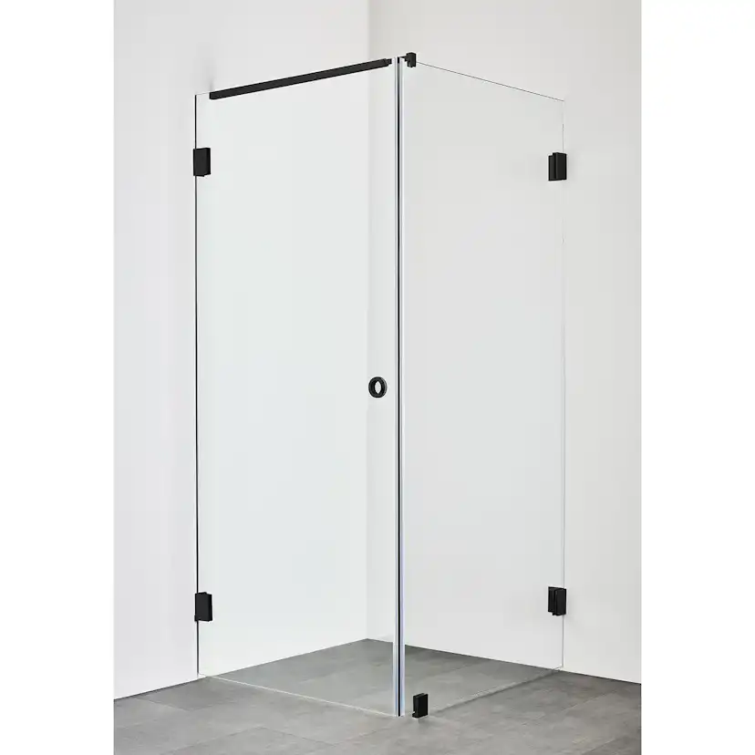 DUSCHHÖRN INFINITY COMBI DÖRR/VÄGG 100X100 SVART Svart, BxD: 1000 (Dörr) x 1000 (Vägg) mm