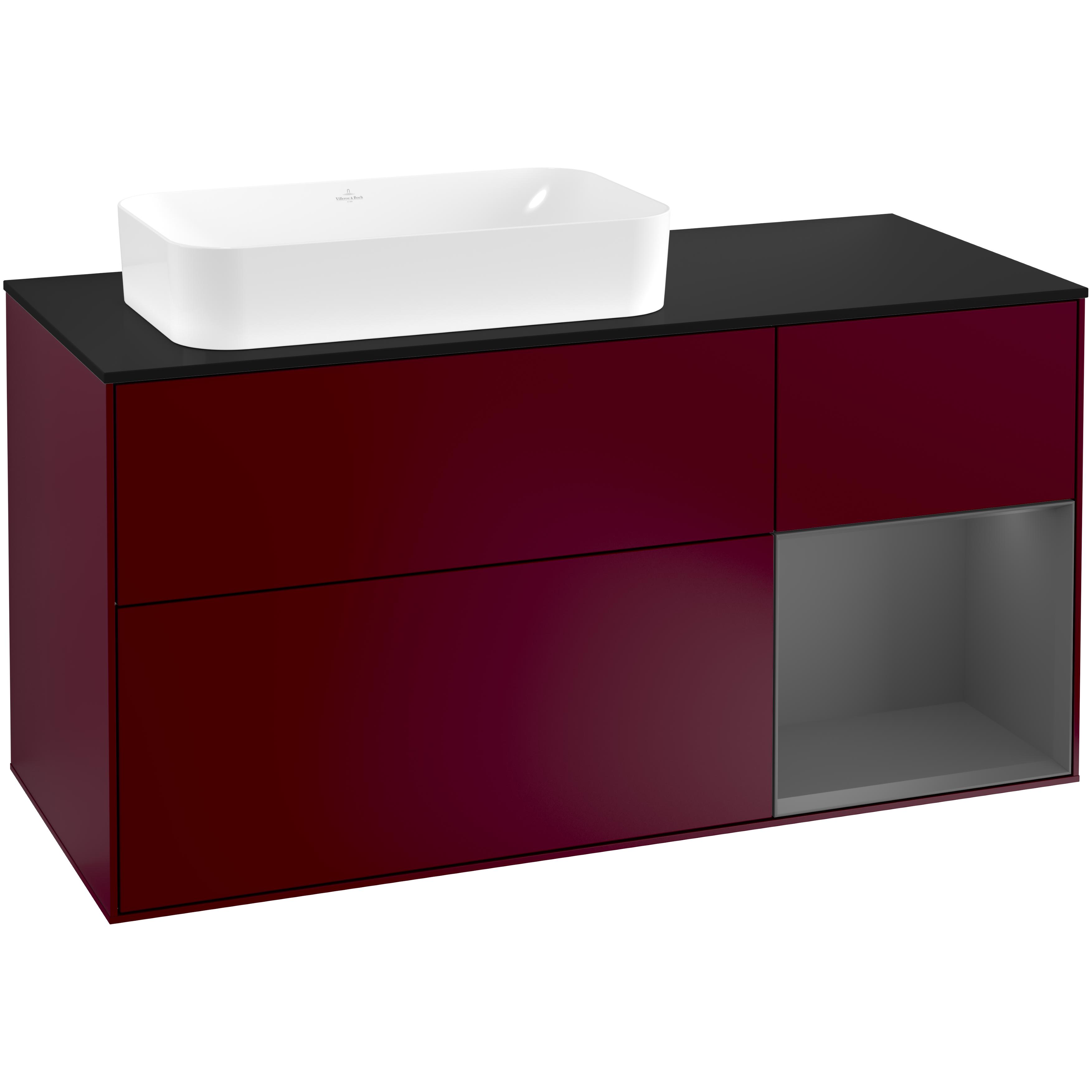Tvättställsskåp Villeroy & Boch Finion med 3 Lådor Hylla och Bänkskiva för Ocentrerat Fristående Tvättställ