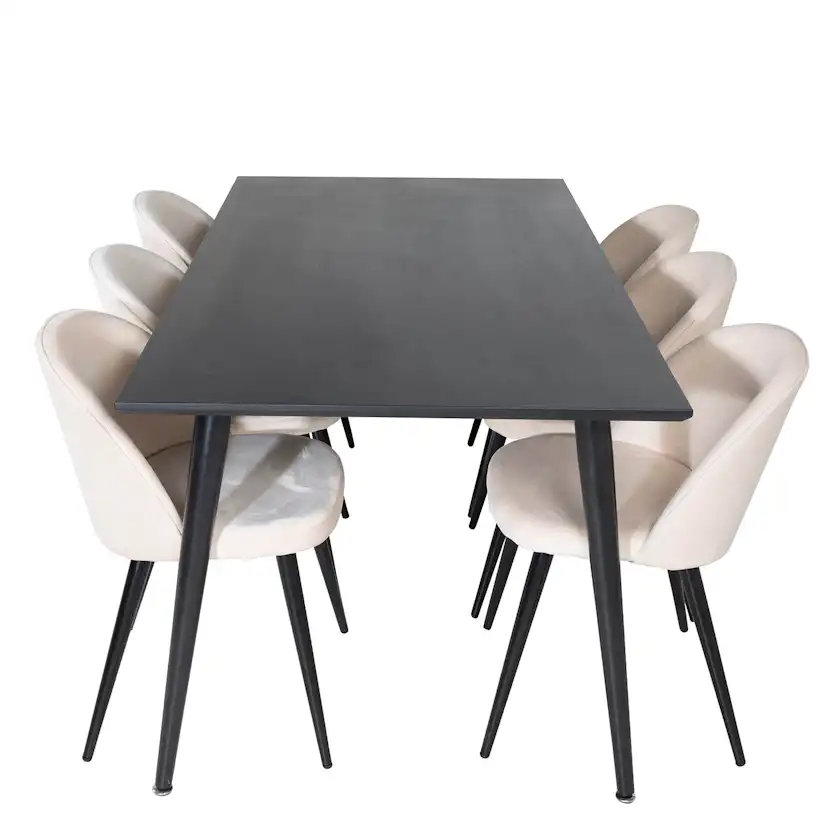 Matgrupp Venture Home Dipp med 6 Velvet Stolar