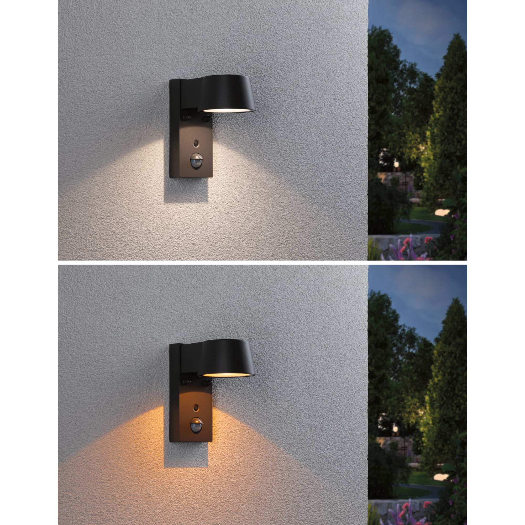 Fasadbelysning LED Paulmann Capea IP44 230V Design: med Skymningsstyrd Rörelsedetektor, Ljus: Gold Light (insektsvänlig)