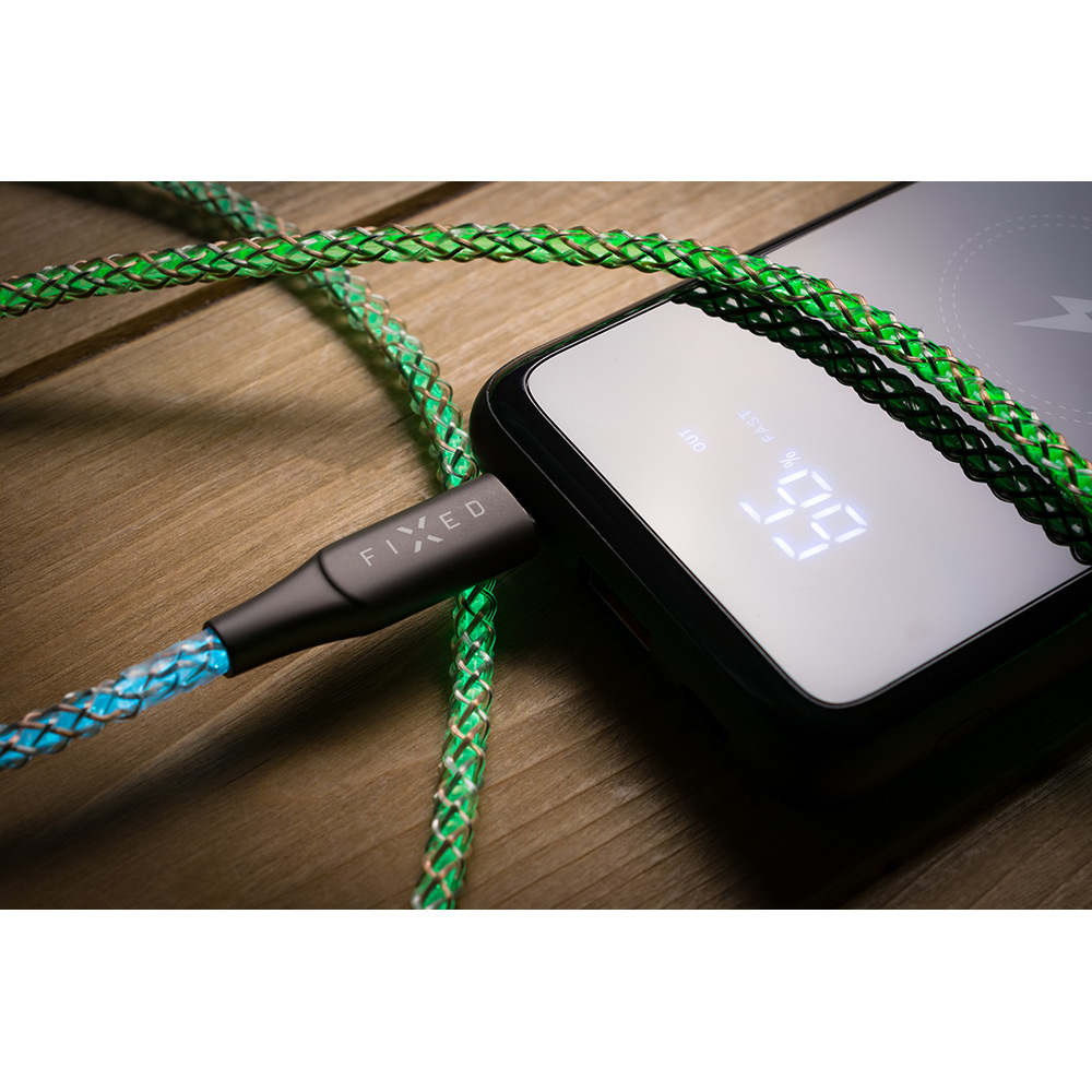 Kabel Fixed RGB LED 60W USB-C/C Fibre Cable 1.2m Multicolor