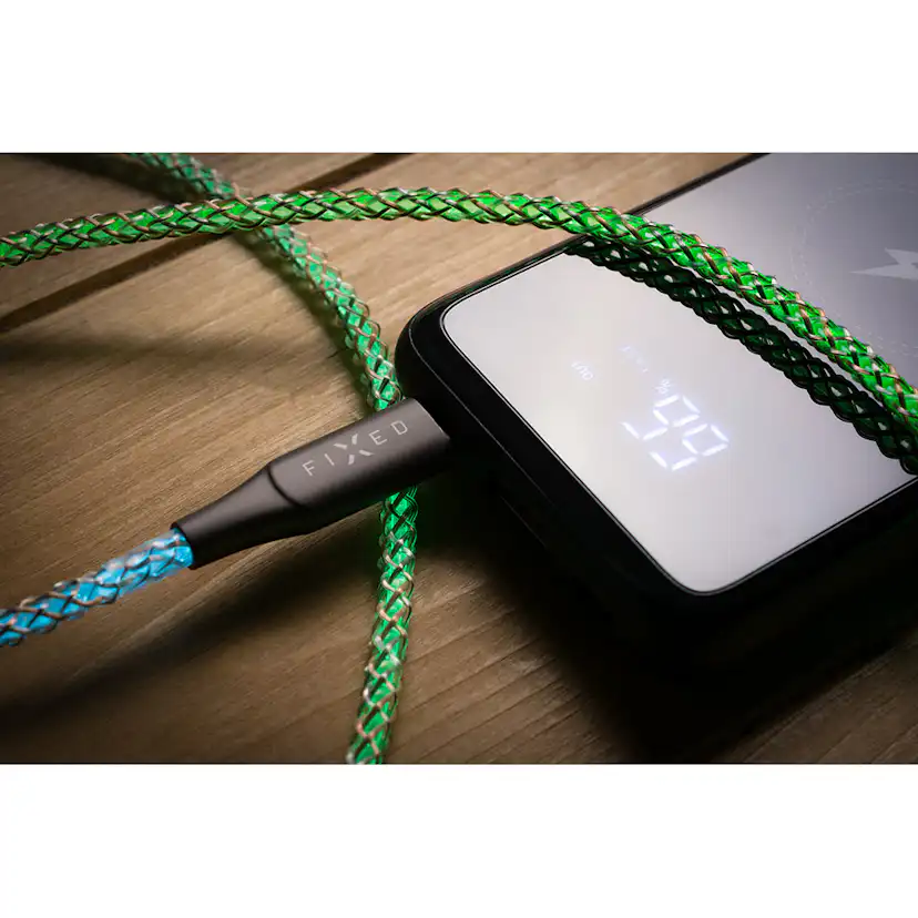 Kabel Fixed RGB LED 60W USB-C/C Fibre Cable 1.2m Multicolor