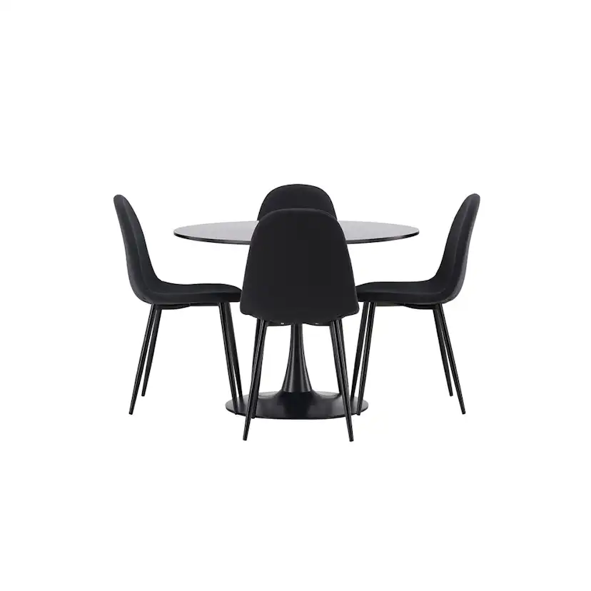 Matgrupp Venture Home Glade Ø 100 cm med 4 Polar Stolar