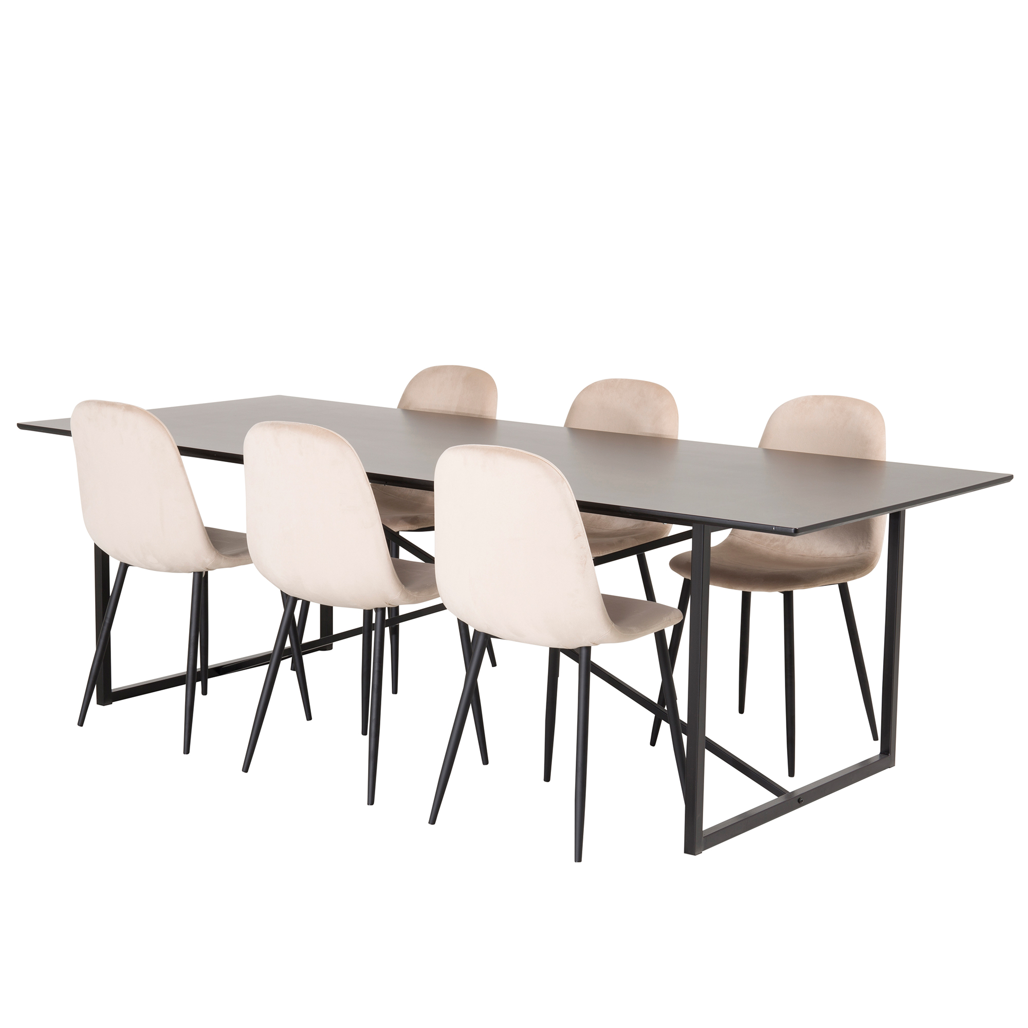 Matgrupp Venture Home Palaba med 6 Pobbie Stolar Sammet