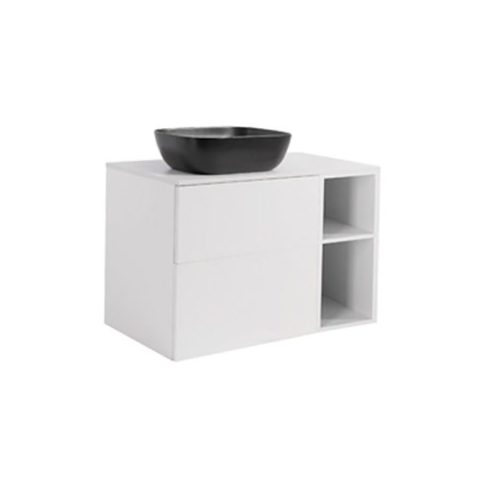A IS60+30Ö MVIT BSVIT+TS REKSV Färg: Mattvit, Färg Tvättställ: Svart, Färg Bänkskiva: Vit, Rektangulär Form, Storlek: 740x908 mm