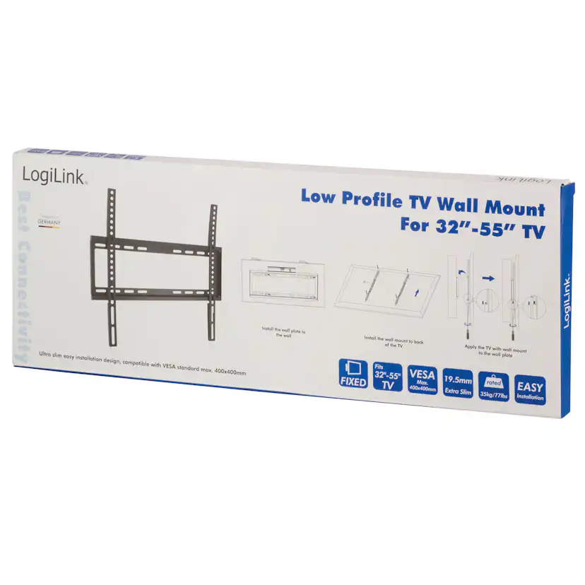 Väggfäste LogiLink TV 32-55 tum Fast Extra slim 19,5 mm