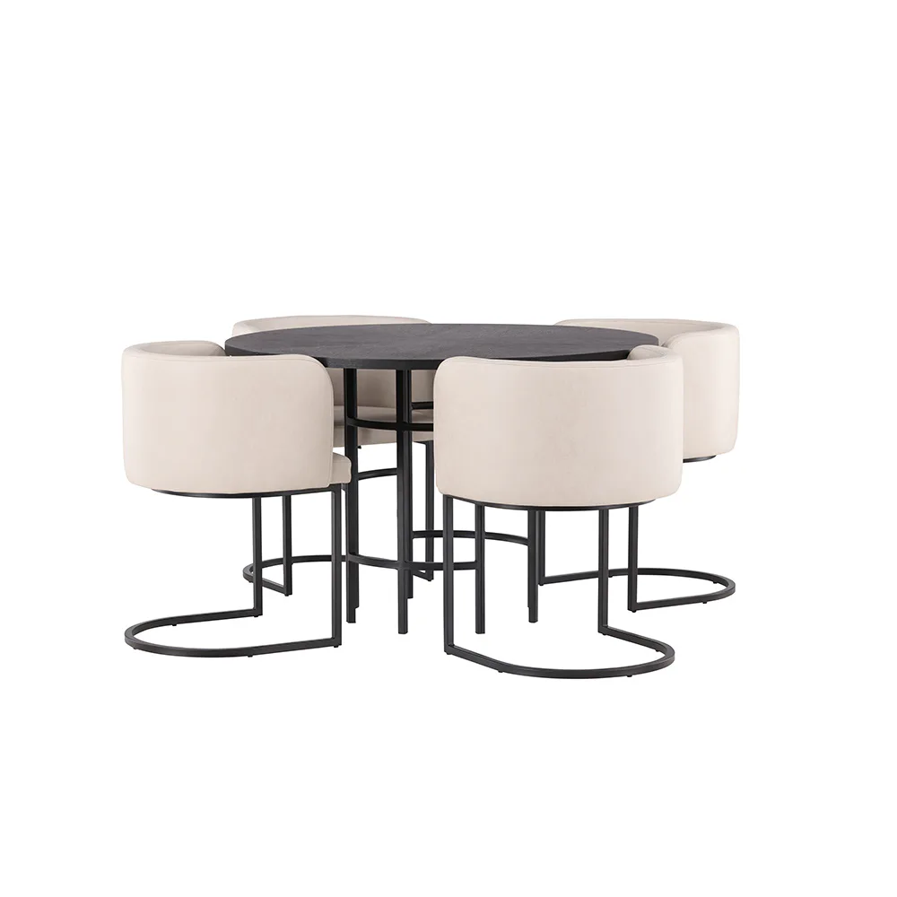 Copenhagen Dining Table - Black / Black Veneer +Simrishman D Svart/Beige