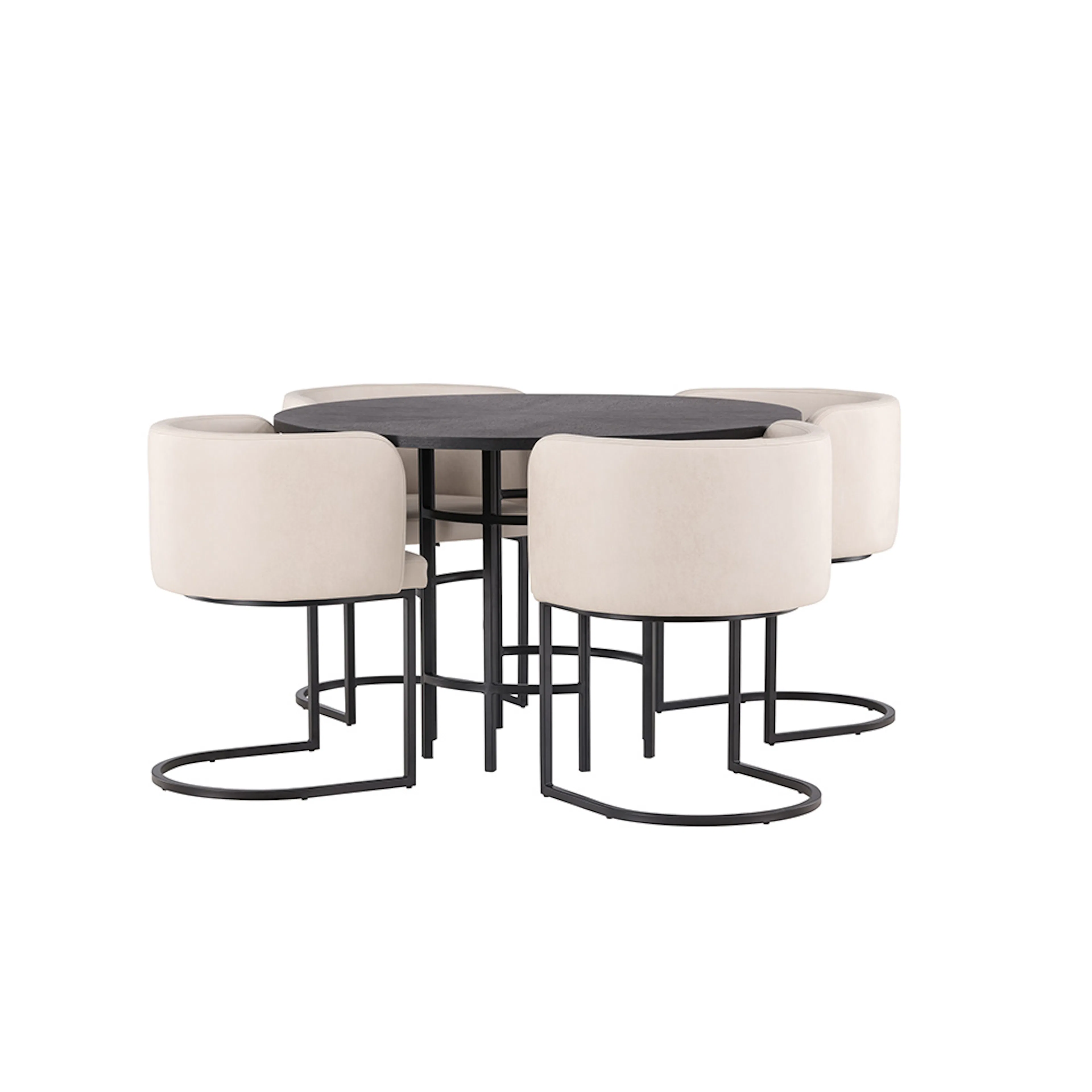 Copenhagen Dining Table - Black / Black Veneer +Simrishman D Svart/Beige