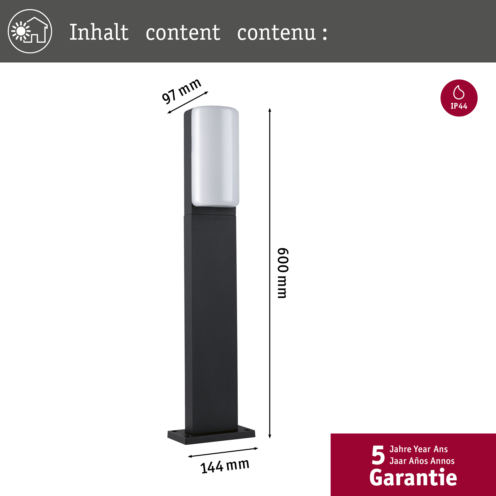 Pollare LED Paulmann Bonnie IP44 230V