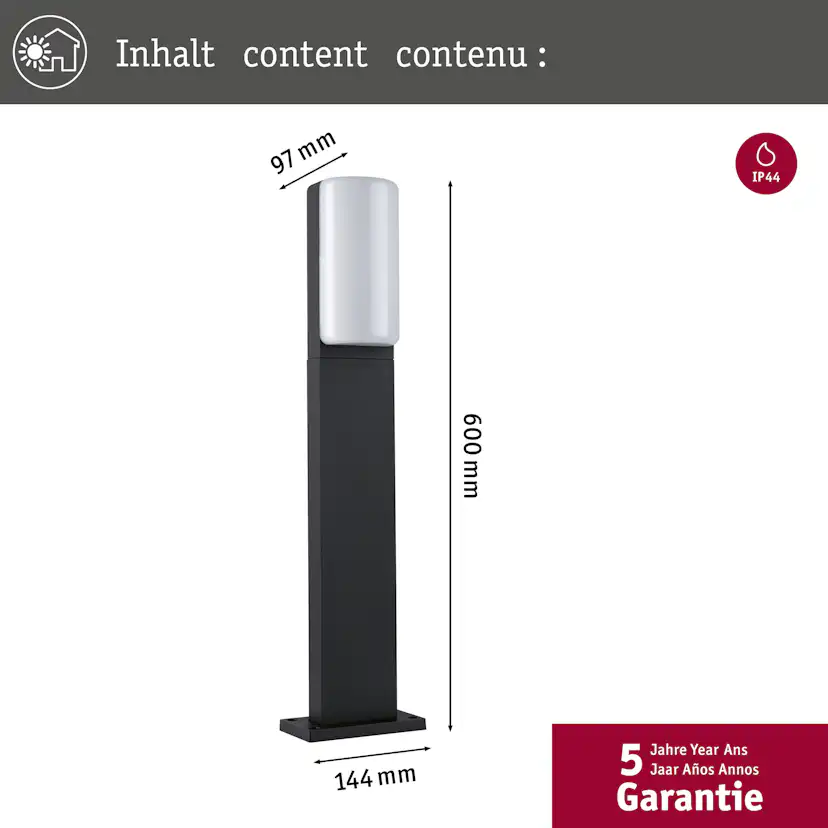 Pollare LED Paulmann Bonnie IP44 230V