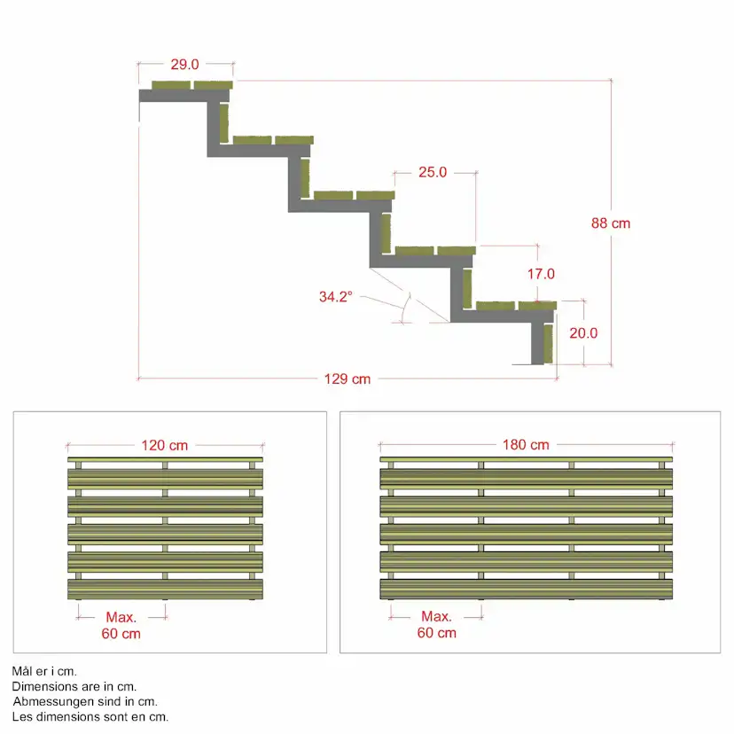 Terrasstrappa PLUS 34,2-120 Grader 5464
