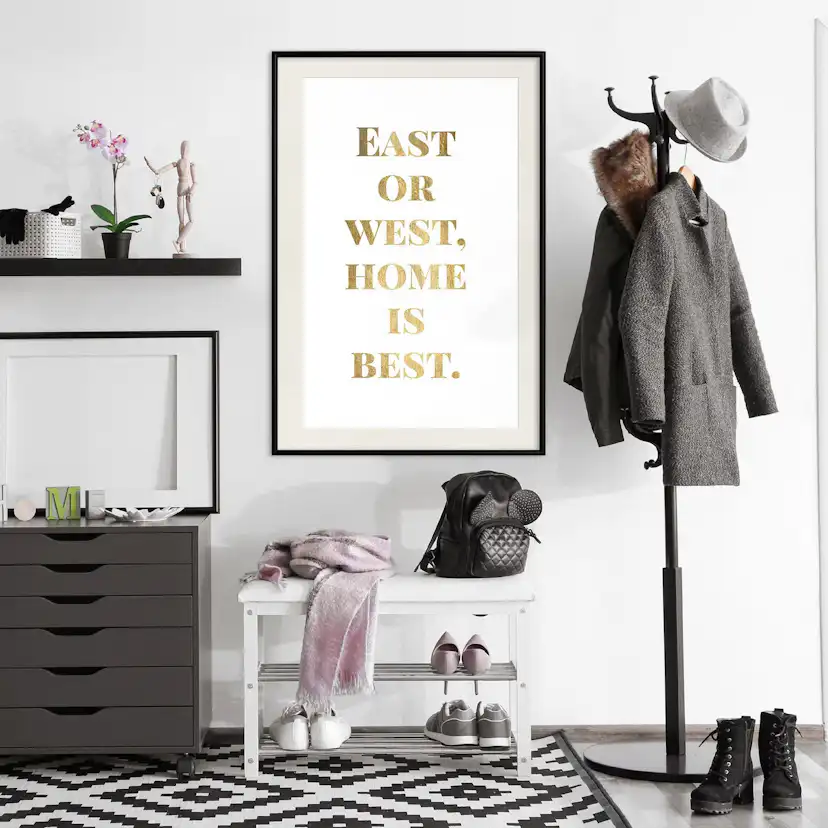 Poster Artgeist Affisch Gold Home Is Best
