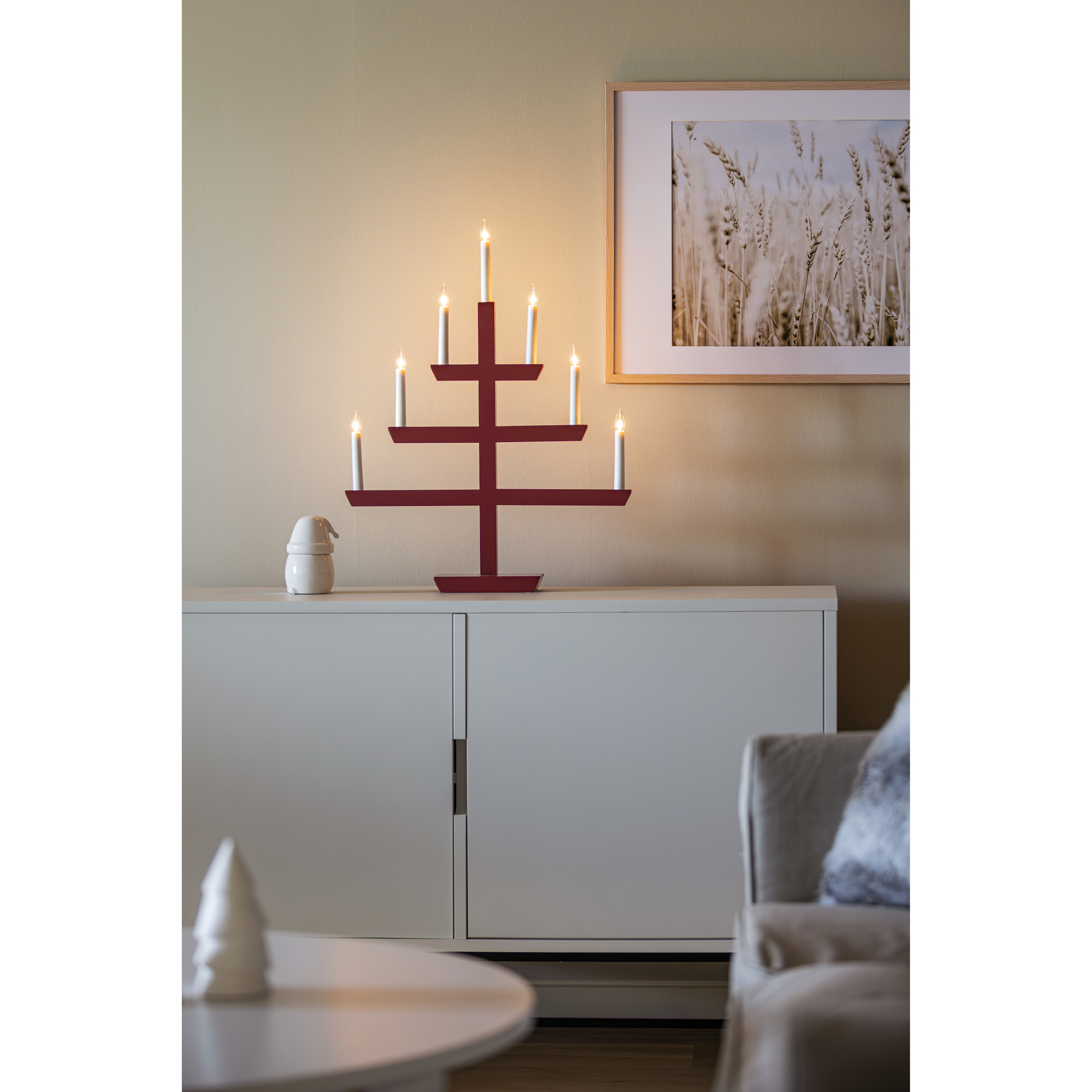 Adventsljusstake Gnosjö Konstsmide 2573 Träljusstake 7 Ljus