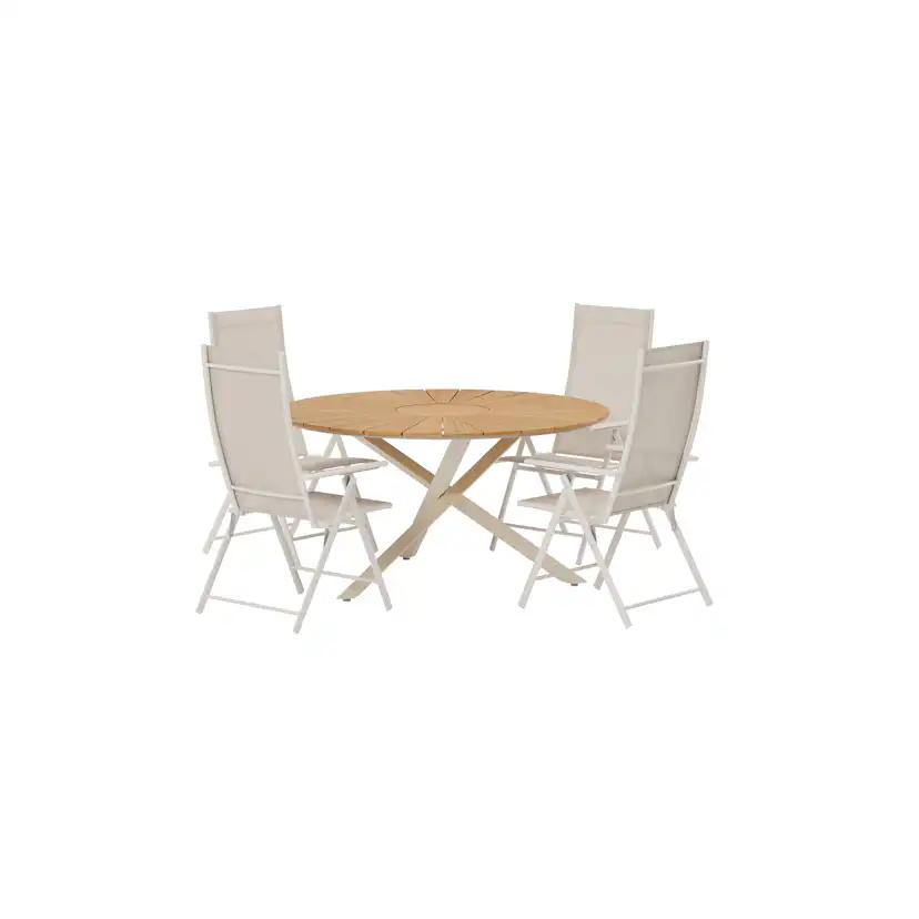Matgrupp Utomhus Venture Home Mexico Ø140 cm med 4 st Levanzo Trädgårdsstolar