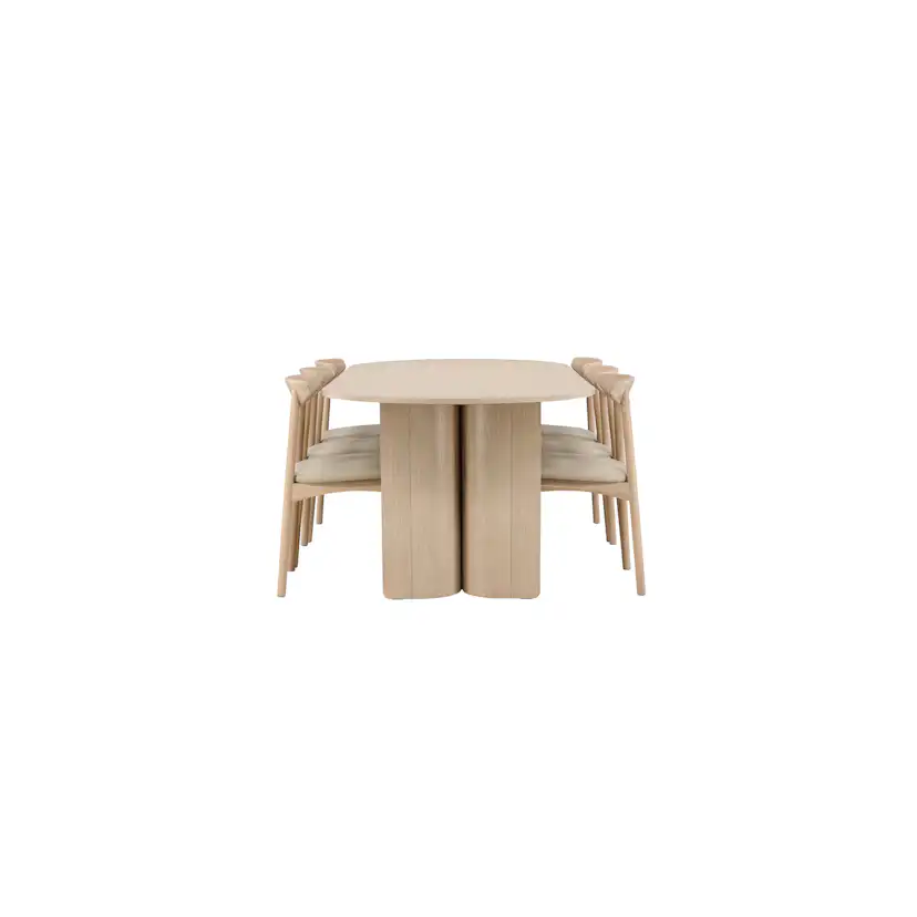 Tyresö Table 100x220 cm - Whitewash with Ven Chair - Whitewa Whitewash/Whitewash