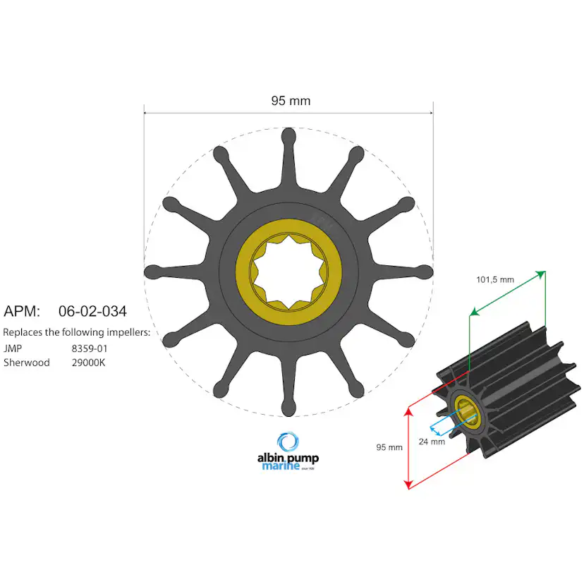 Impeller Albin Group Marine Premium 06-02-034