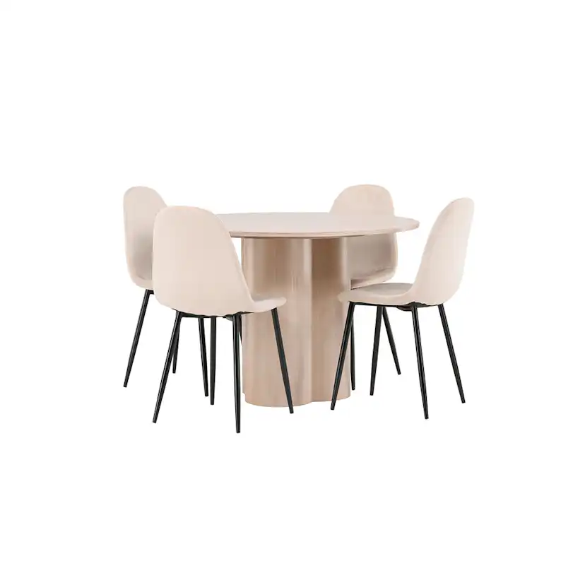Matgrupp Venture Home Olivia med 4 Polar Stolar Natur