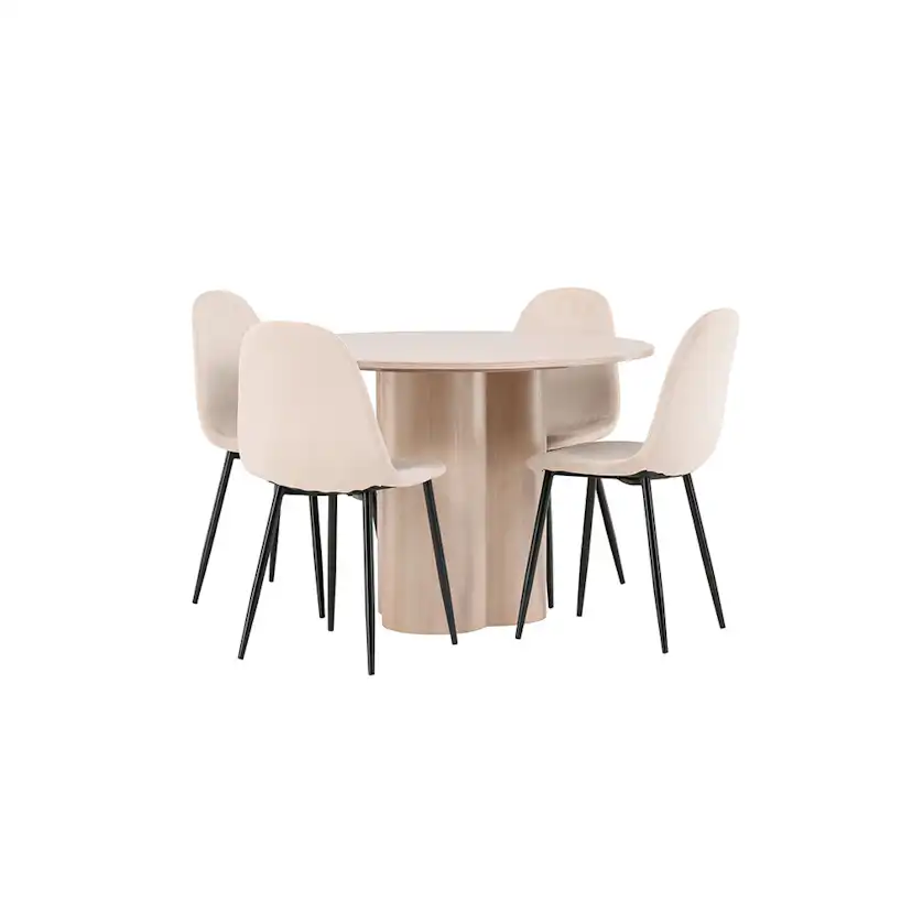 Matgrupp Venture Home Olivia med 4 Polar Stolar Natur