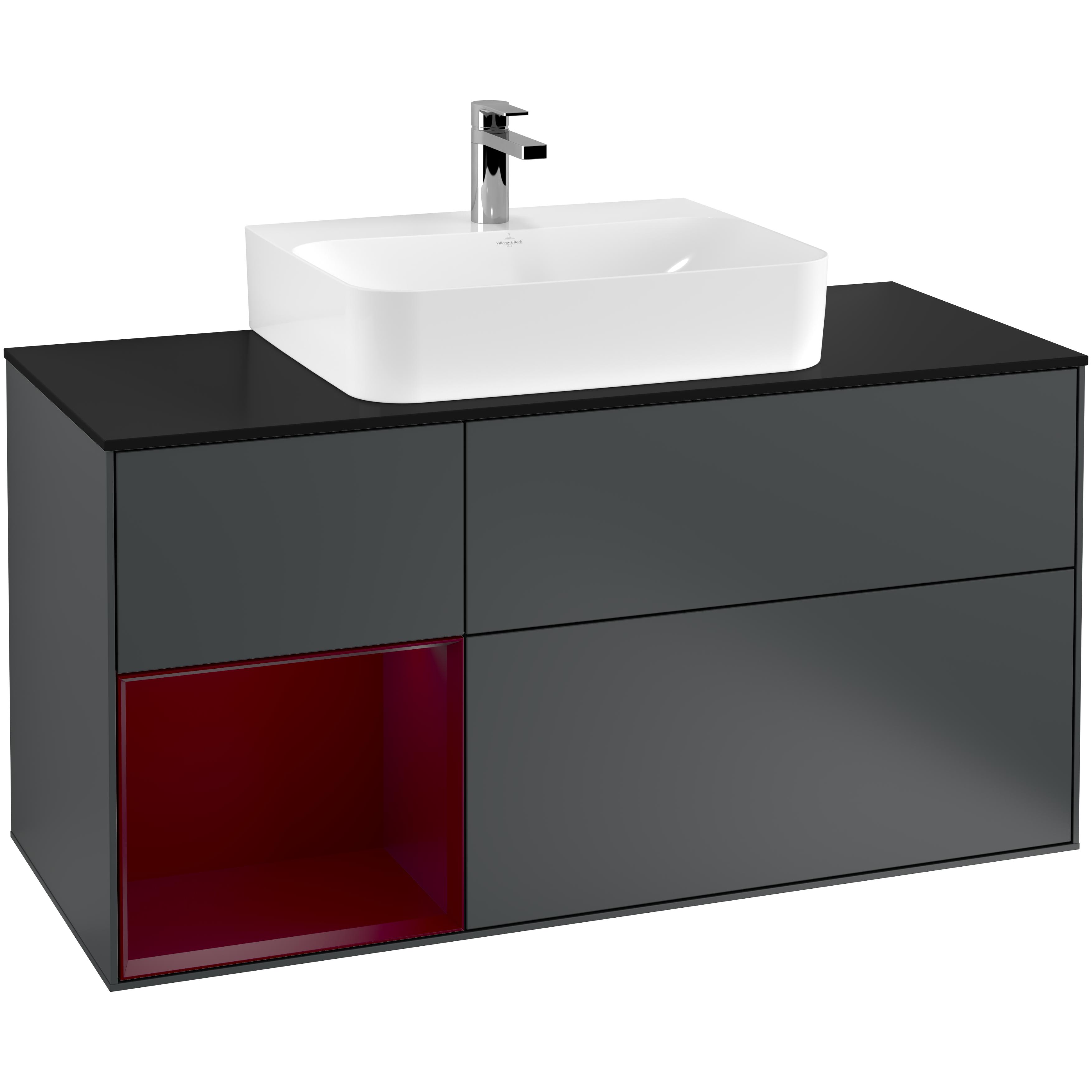 Tvättställsskåp Villeroy & Boch Finion med 3 Lådor Hylla och Bänkskiva för Centrerat Tvättställ