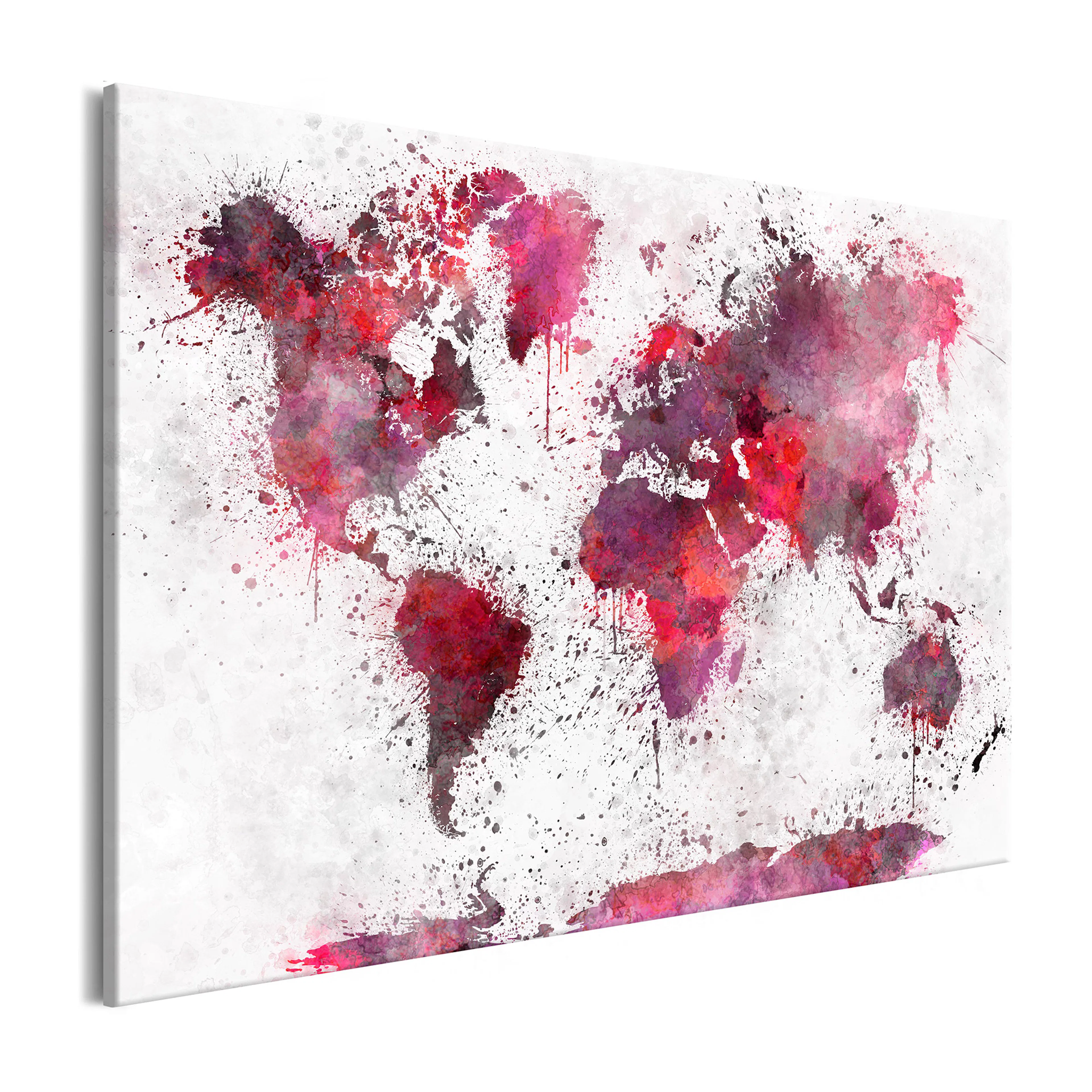 Tavla Arkiio World Map Röd Akvarellfärg