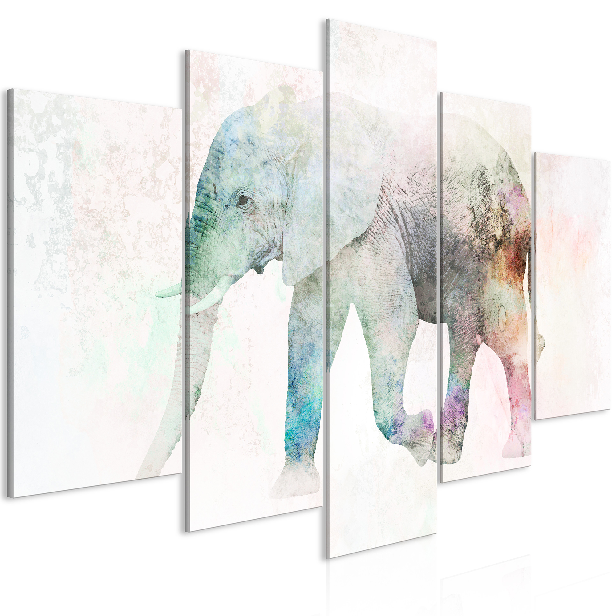 Tavla Arkiio Painted Elephant (5 Parts) Wide