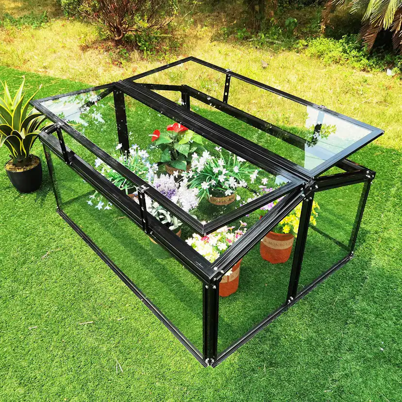 Växthus Metalcraft 1,02 kvm Svart Rektangulär