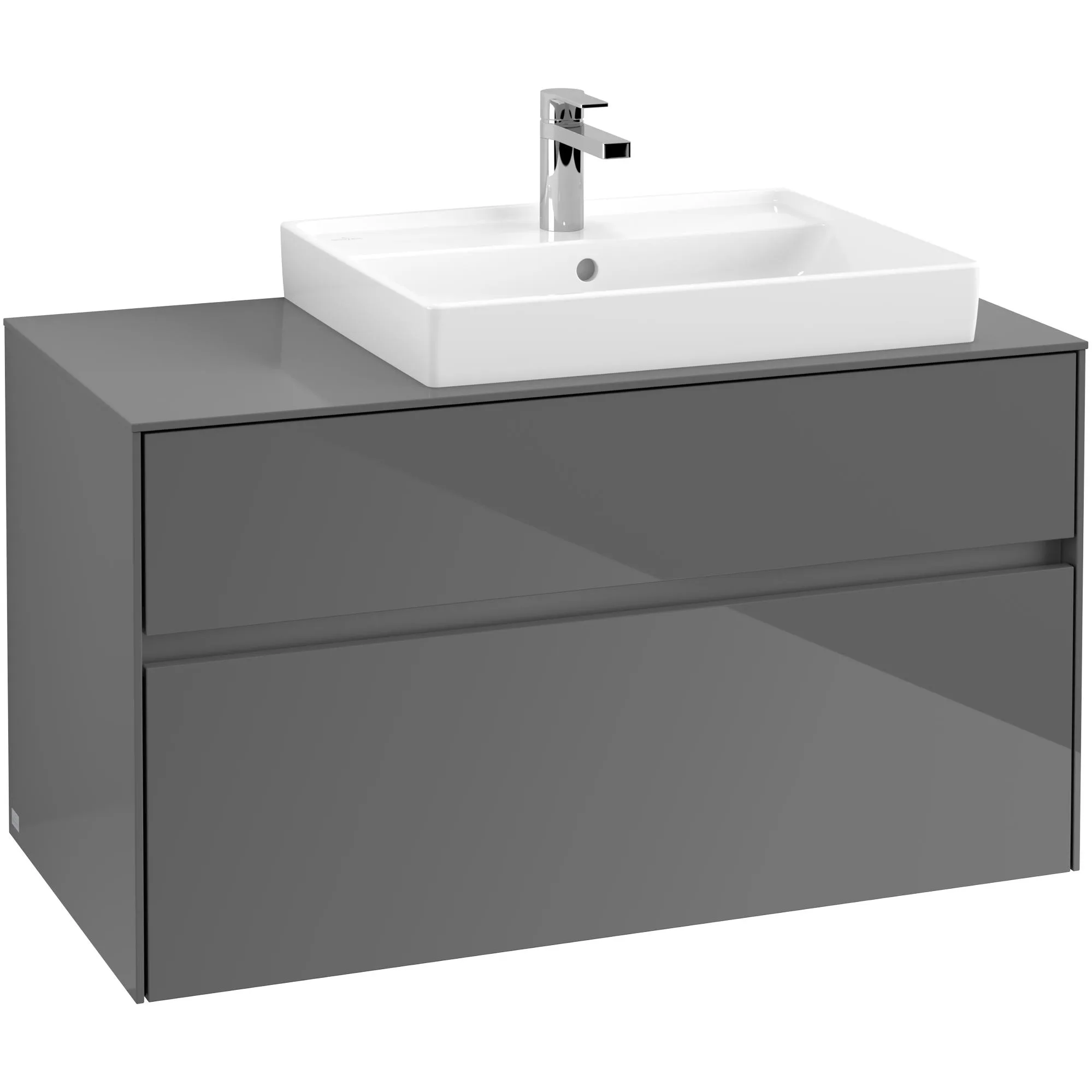 Tvättställsskåp Villeroy & Boch Collaro C01800FP Grå Högblank för, Tvättställ Höger utan Belysning