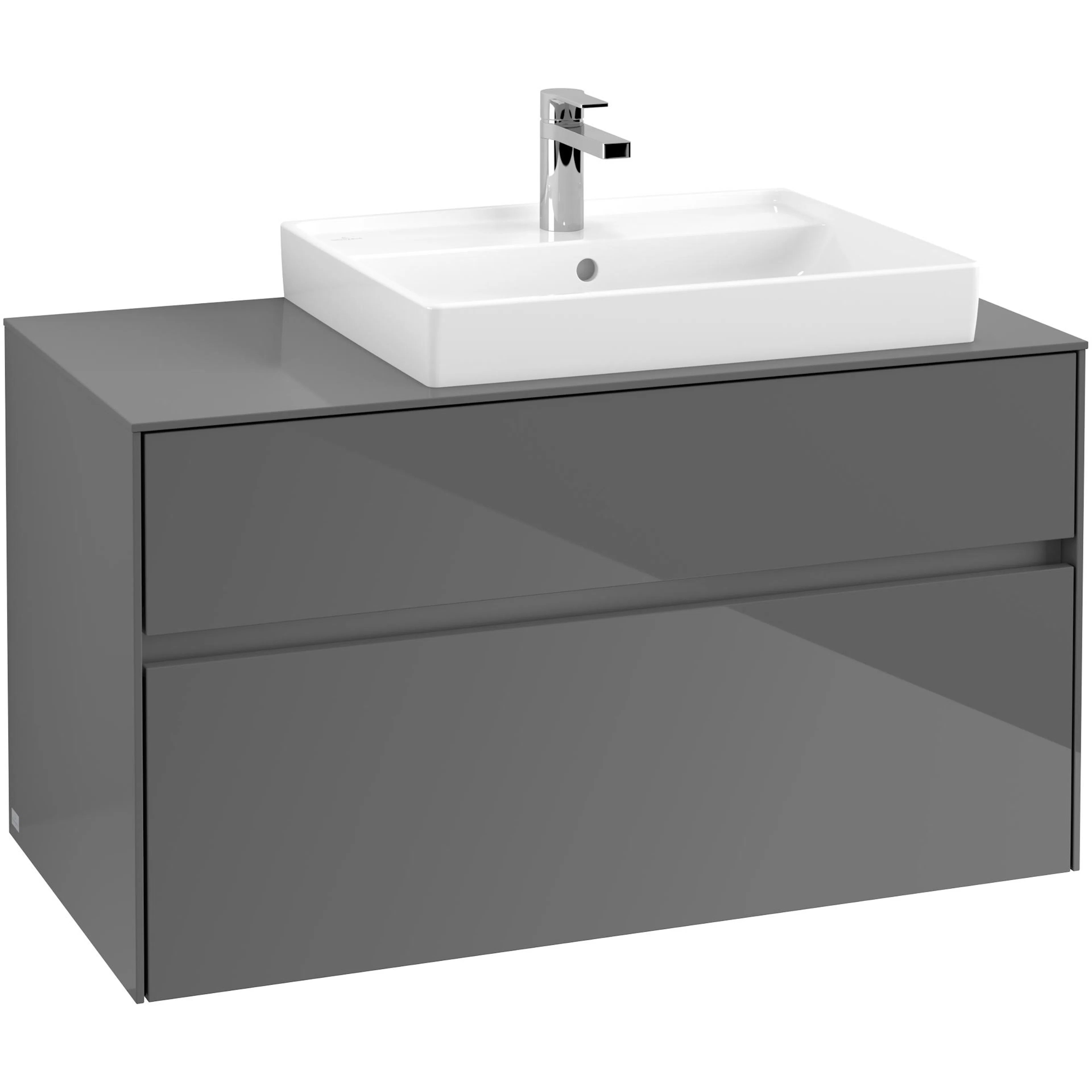 Tvättställsskåp Villeroy & Boch Collaro C01800FP Grå Högblank för, Tvättställ Höger utan Belysning