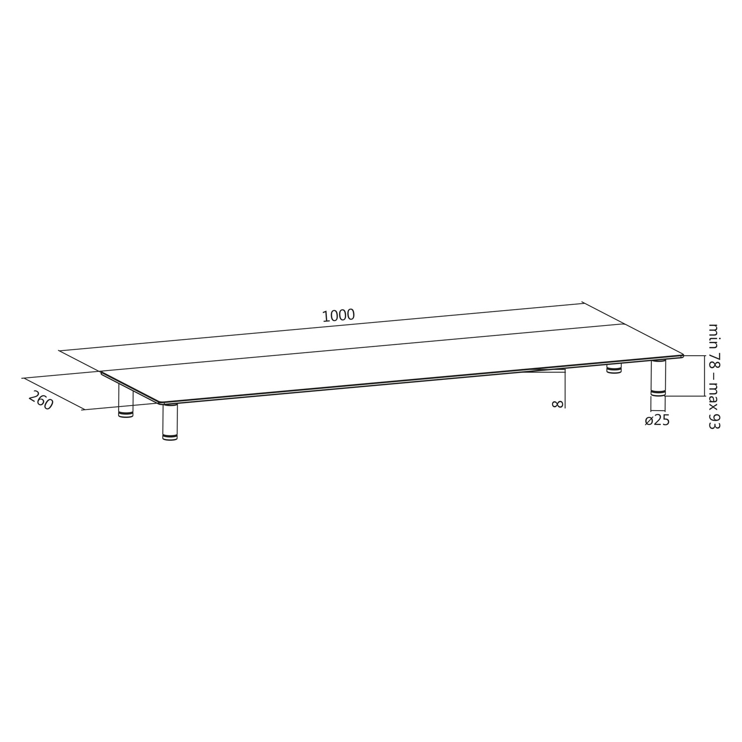 Monitorställ LogiLink I Glas/Metall 1 m